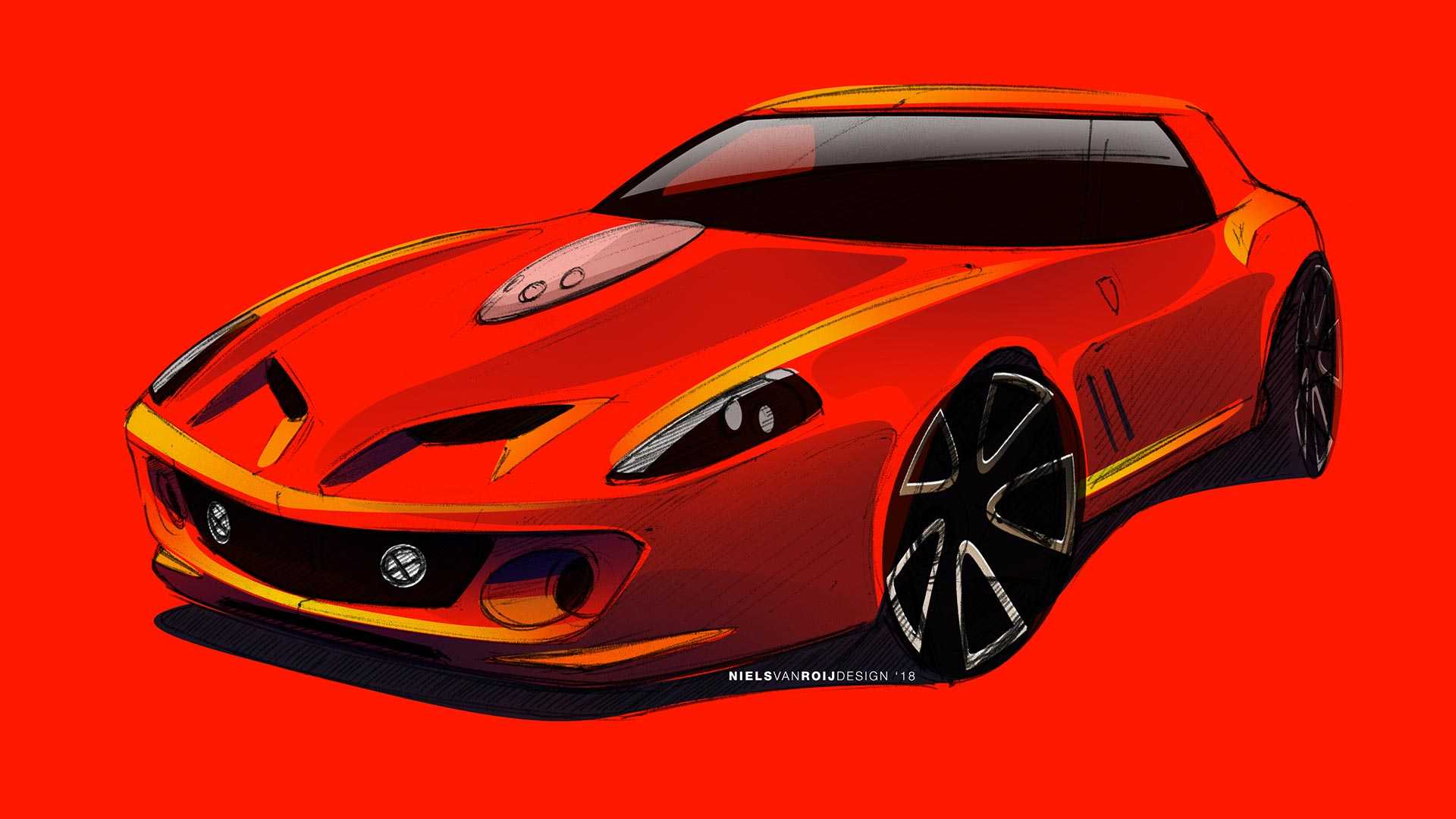 Ferrari Breadvan Homage by Niels van Roij Design – Design Sketch, 2018