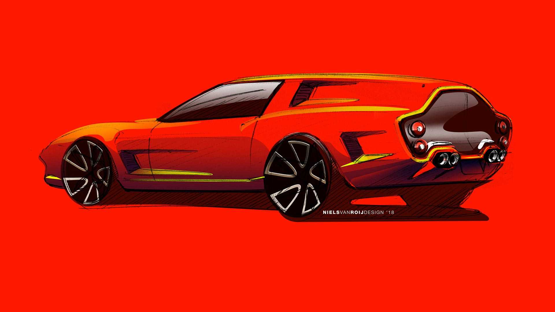Ferrari Breadvan Homage by Niels van Roij Design – Design Sketch, 2018
