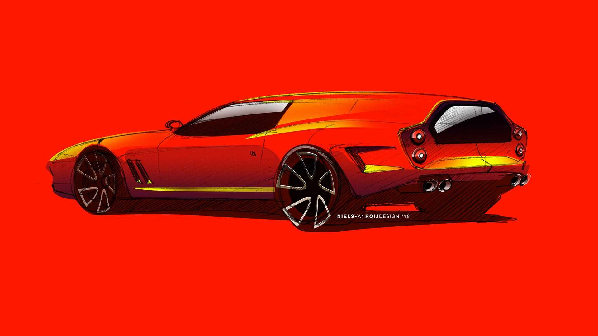 Ferrari Breadvan Homage by Niels van Roij Design – Design Sketch, 2018