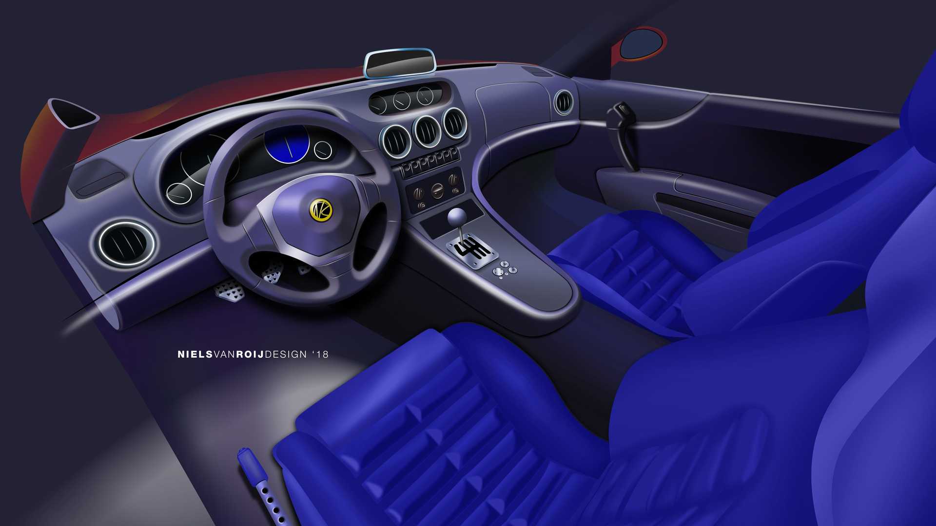 Ferrari Breadvan Homage by Niels van Roij Design – Interior – Design Sketch, 2018