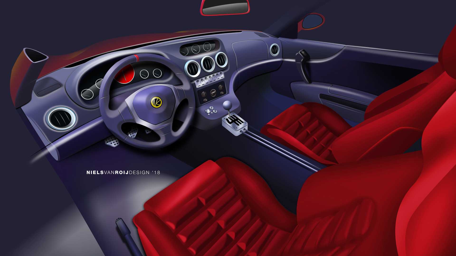 Ferrari Breadvan Homage by Niels van Roij Design – Interior – Design Sketch, 2018