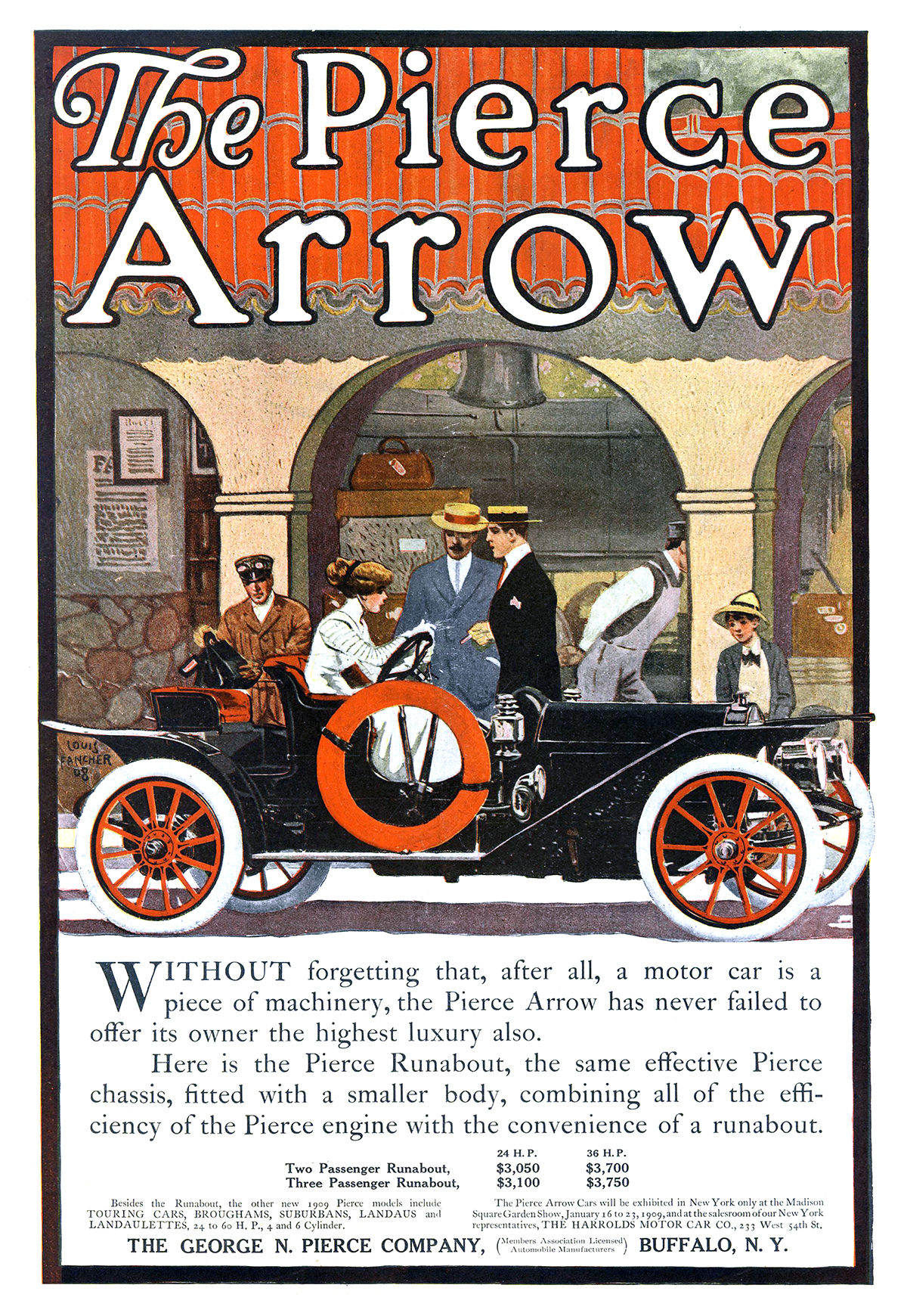 Pierce-Arrow Ad (January, 1909) – Illustrated by Louis Fancher