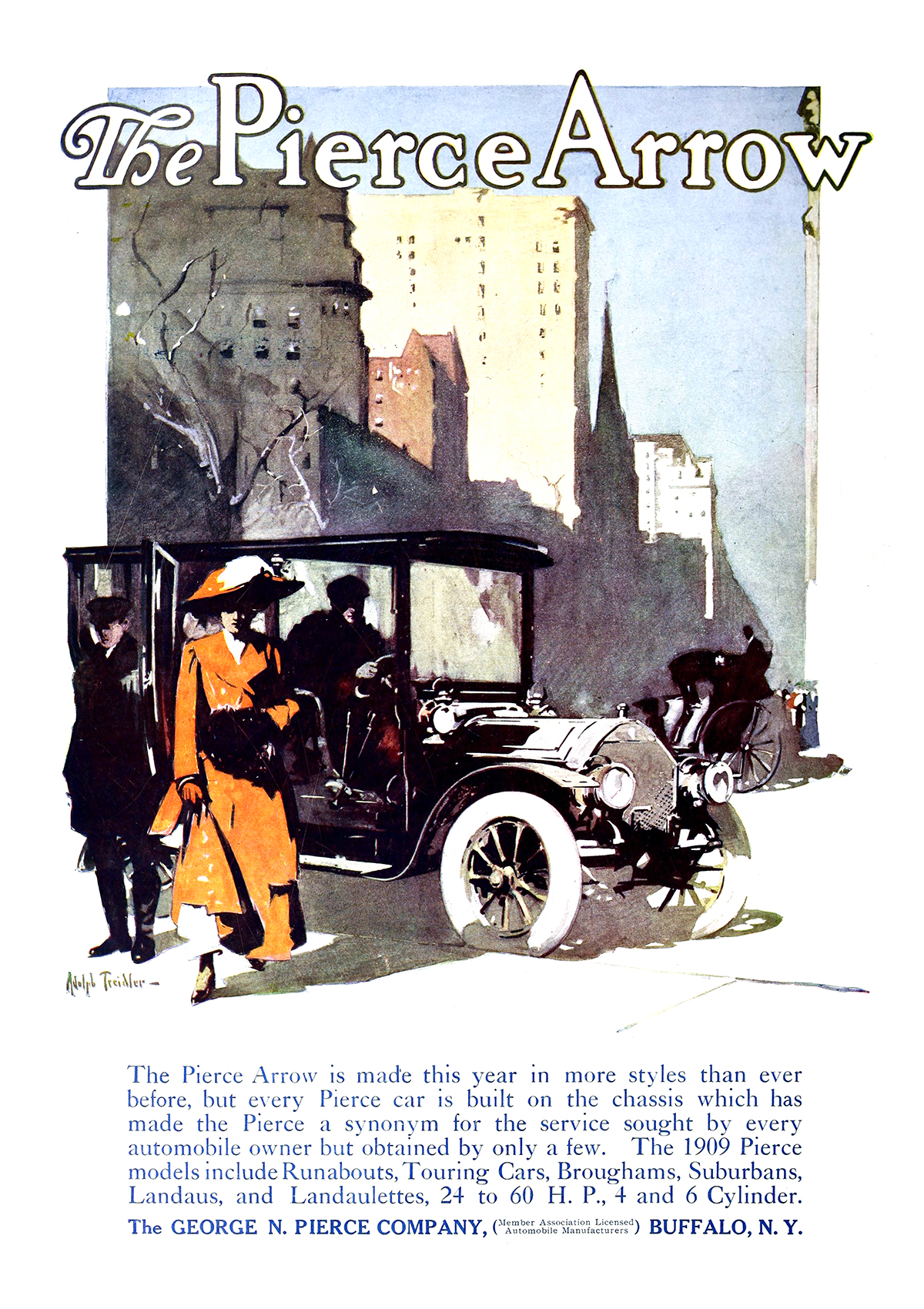 Pierce-Arrow Ad (February, 1909) – Illustrated by Adolph Treidler