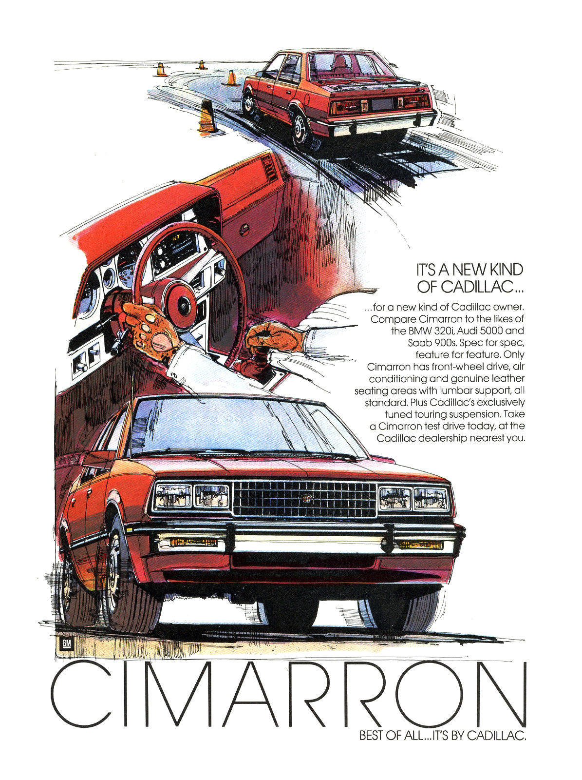 Cimarron by Cadillac Advertising Art (1982)