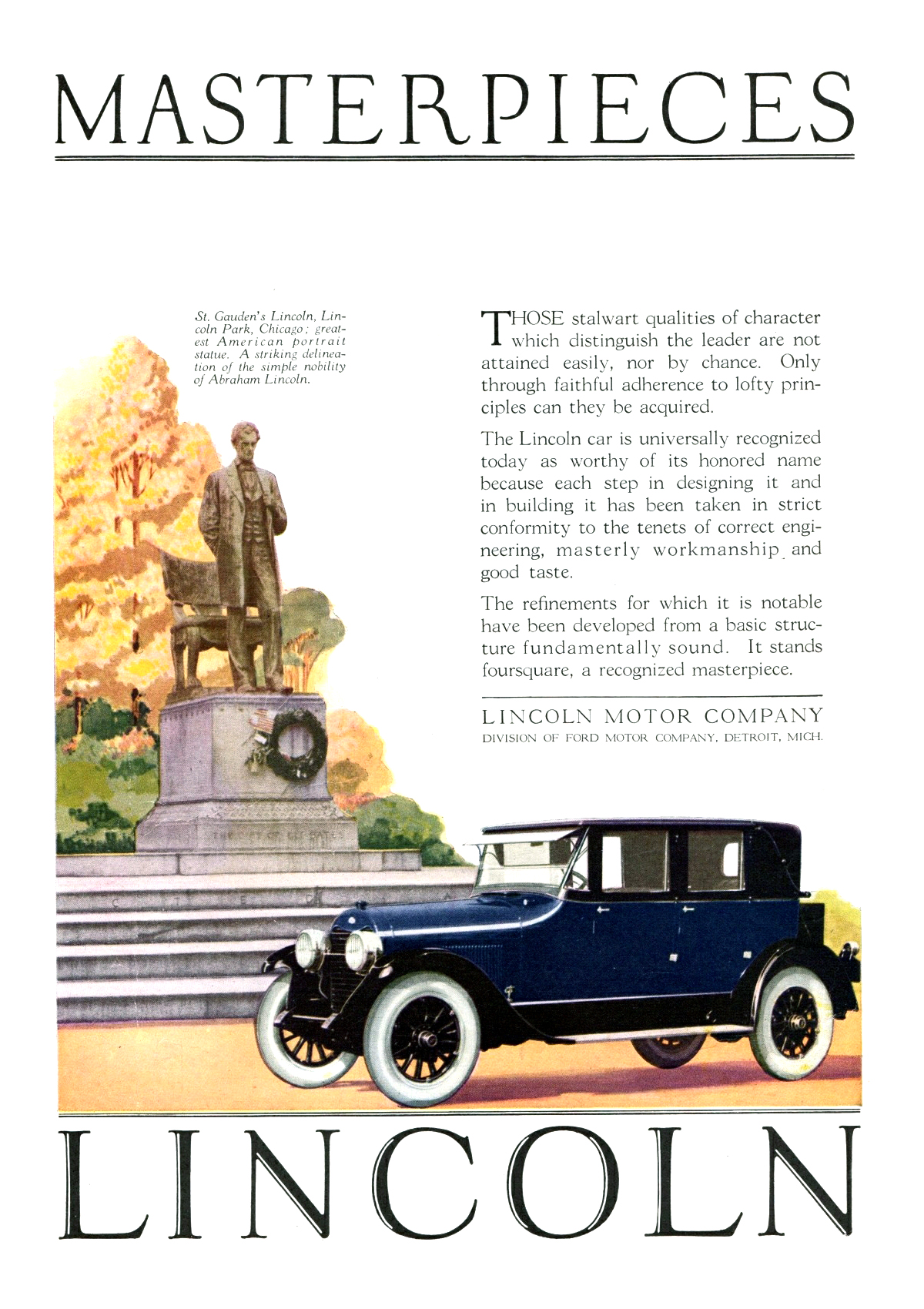  Lincoln 2-Window Sedan Ad (February, 1924)