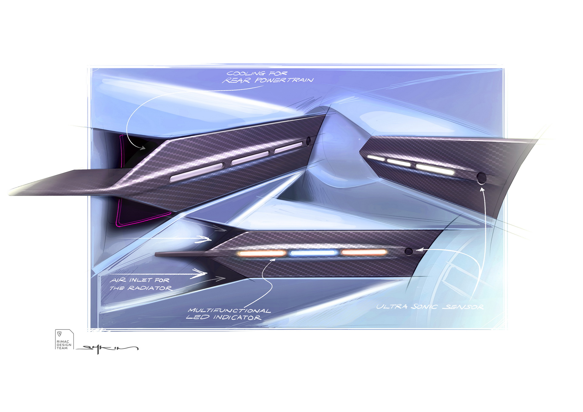Rimac Nevera (2021) - Design Sketch