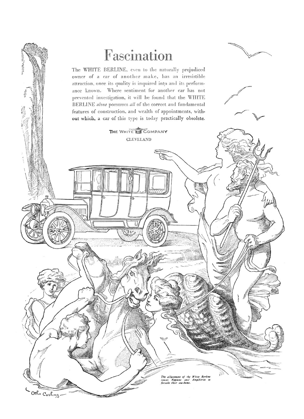 White Berline Ad (Nomember, 1913) – Fascination – Illustrated by Otho Cushing