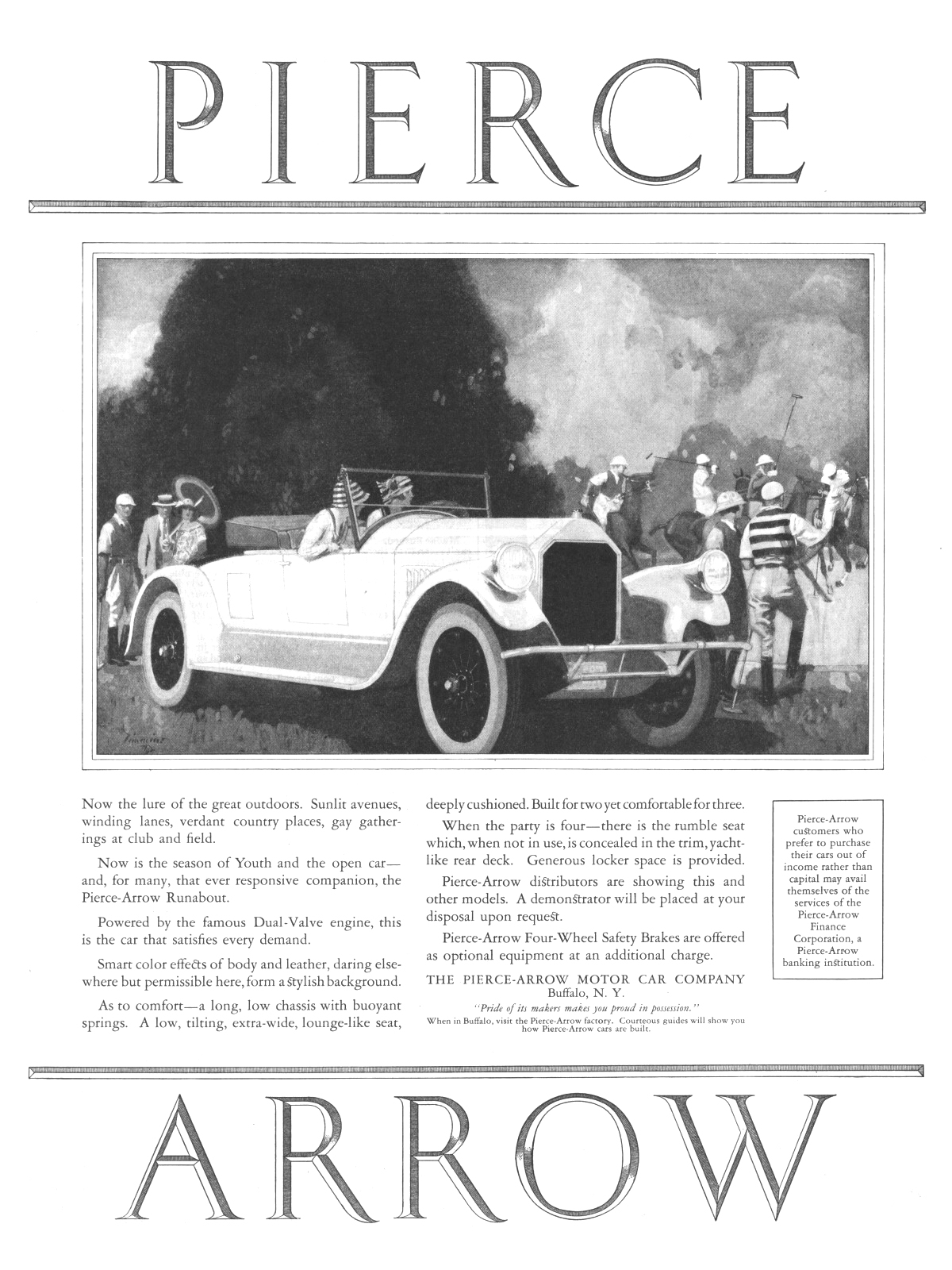 Pierce-Arrow Runabout Ad (May, 1924) – Illustrated by Harry Laverne Timmins
