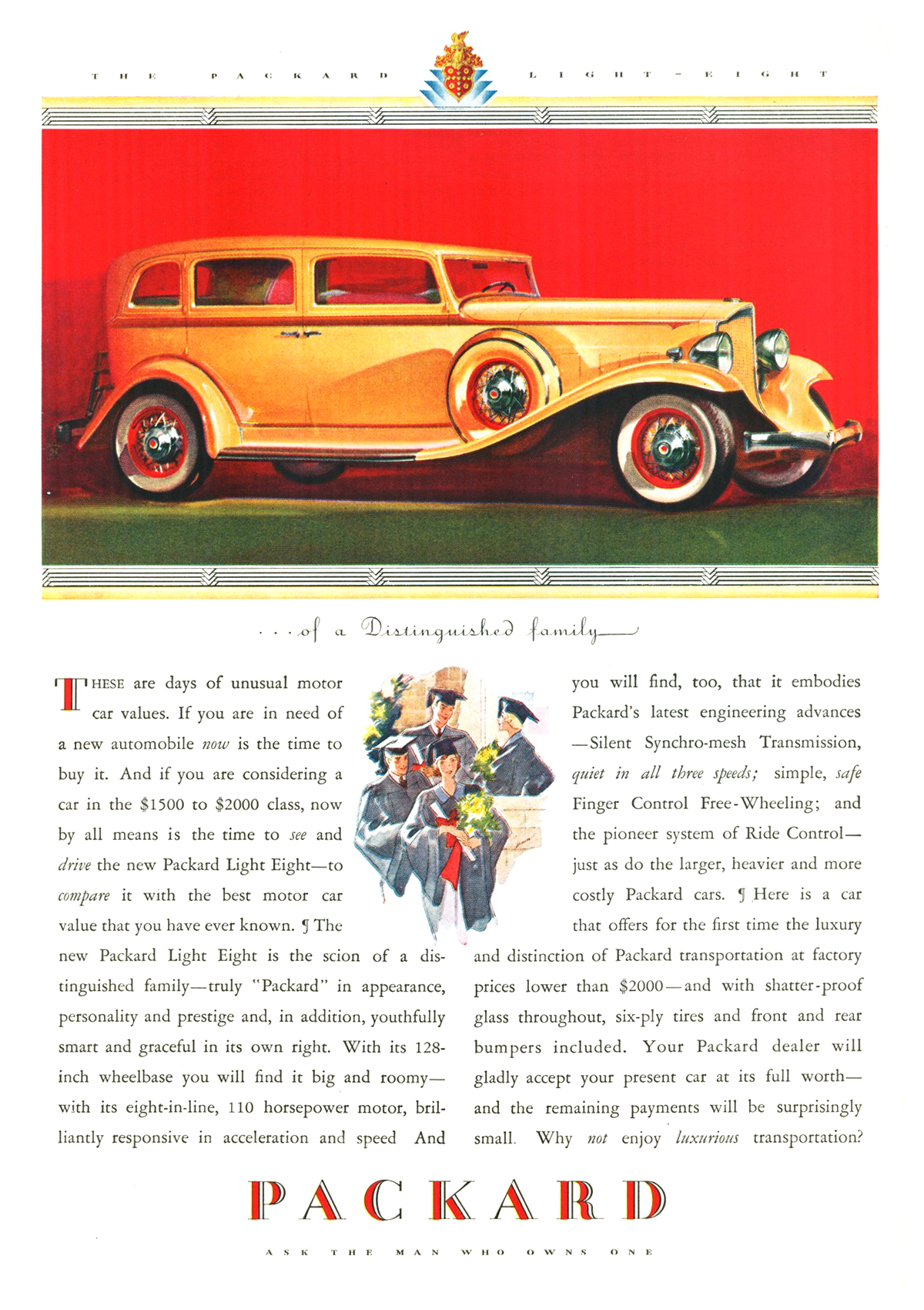 Packard Light Eight Sedan Ad (June, 1932)
