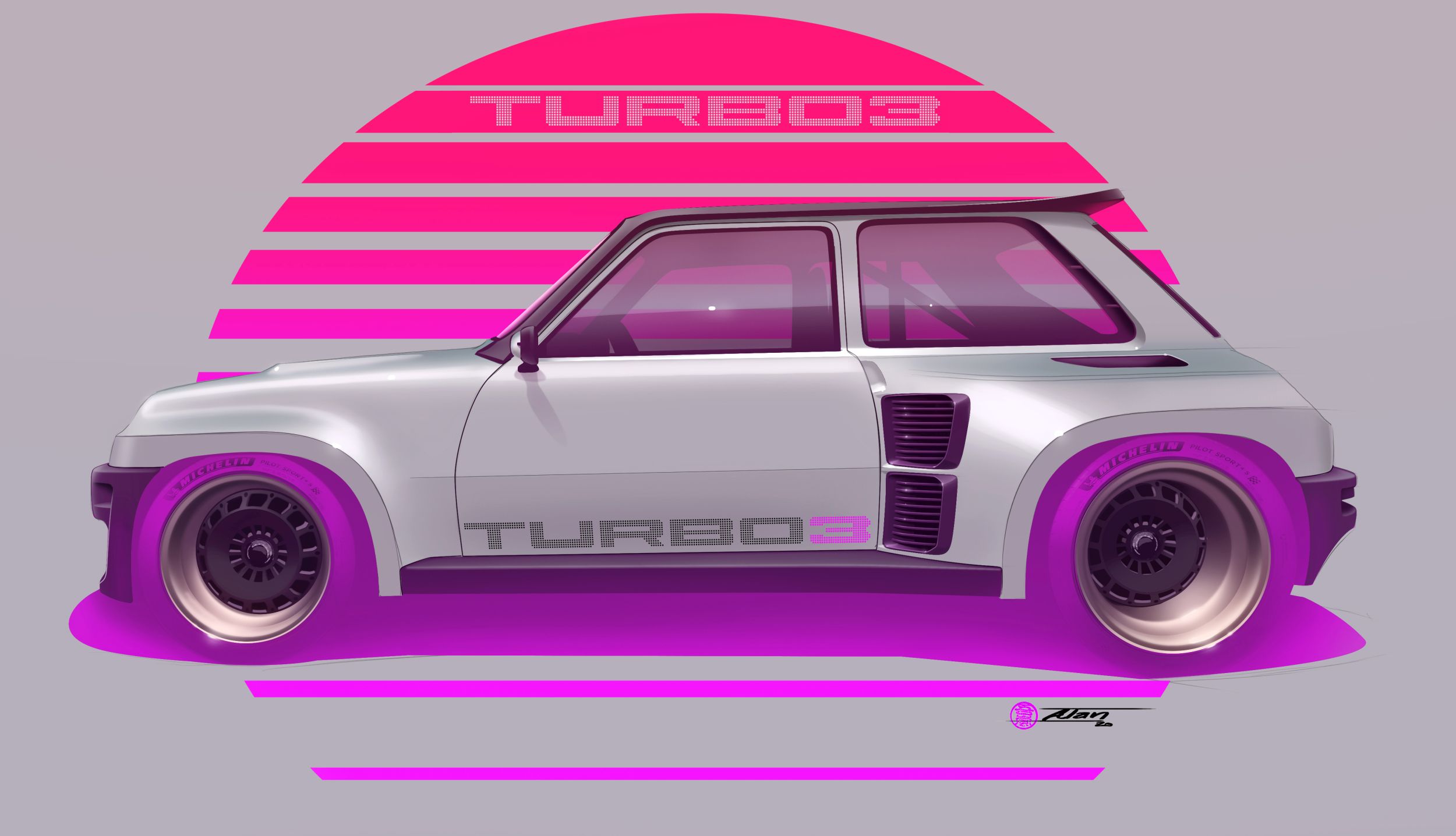 Renault 5 Turbo 3 (2021): Design Sketch by Alan Derosier