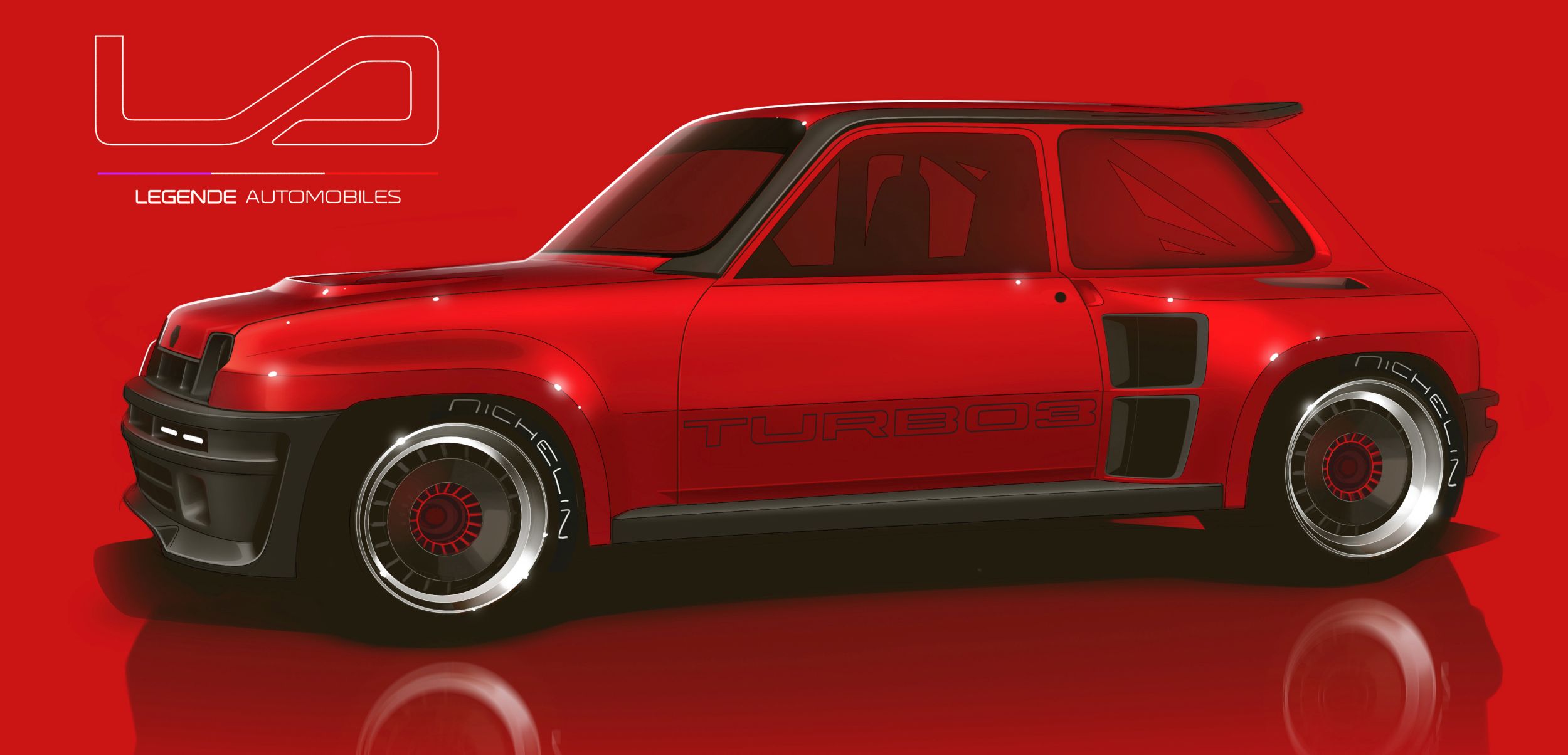 Renault 5 Turbo 3 (2021): Design Sketch by Alan Derosier