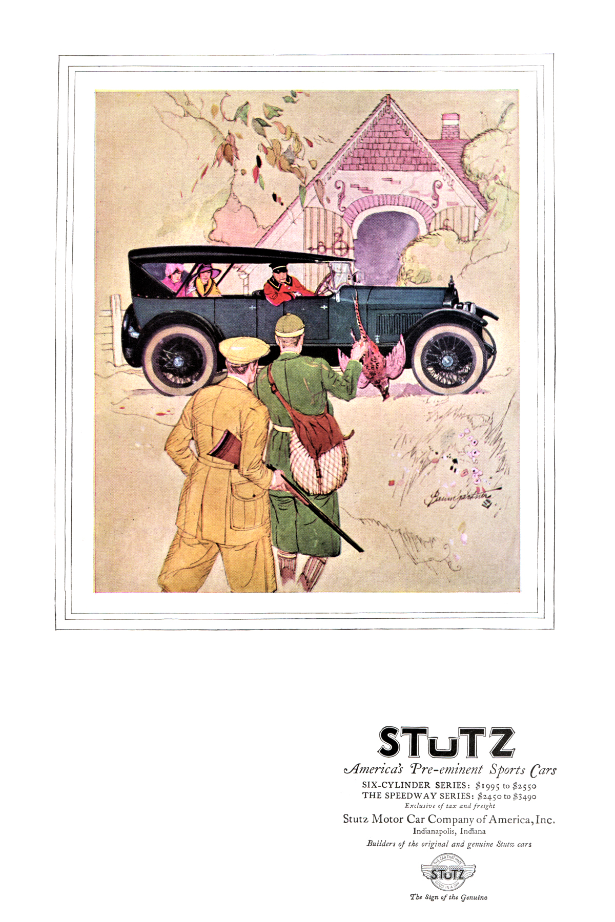 Stutz Touring Ad (October, 1923): Illustrated by Warren Baumgartner