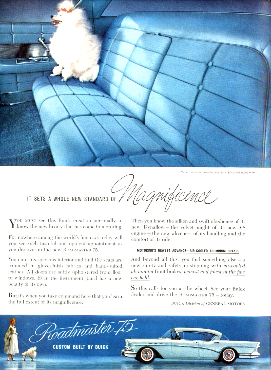 Buick Roadmaster 75 Ad (May, 1957) – It Sets a Whole New Standard of Magnificence