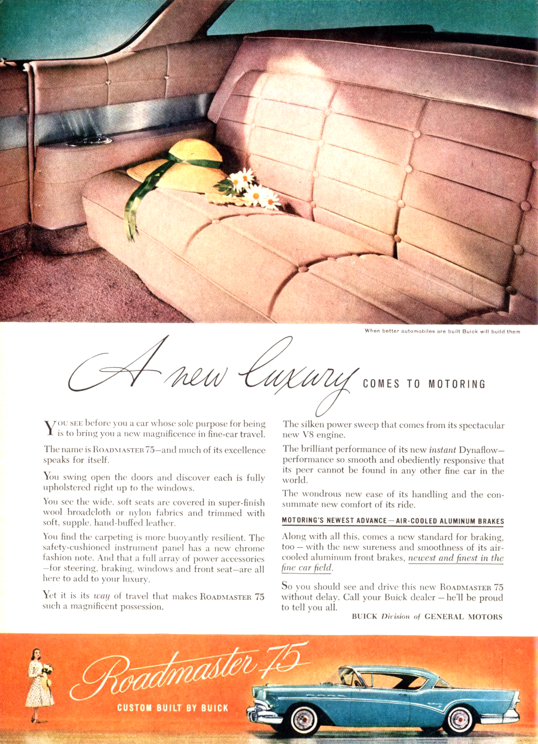 Buick Roadmaster 75 Ad (June, 1957) – A new luxury comes to motoring