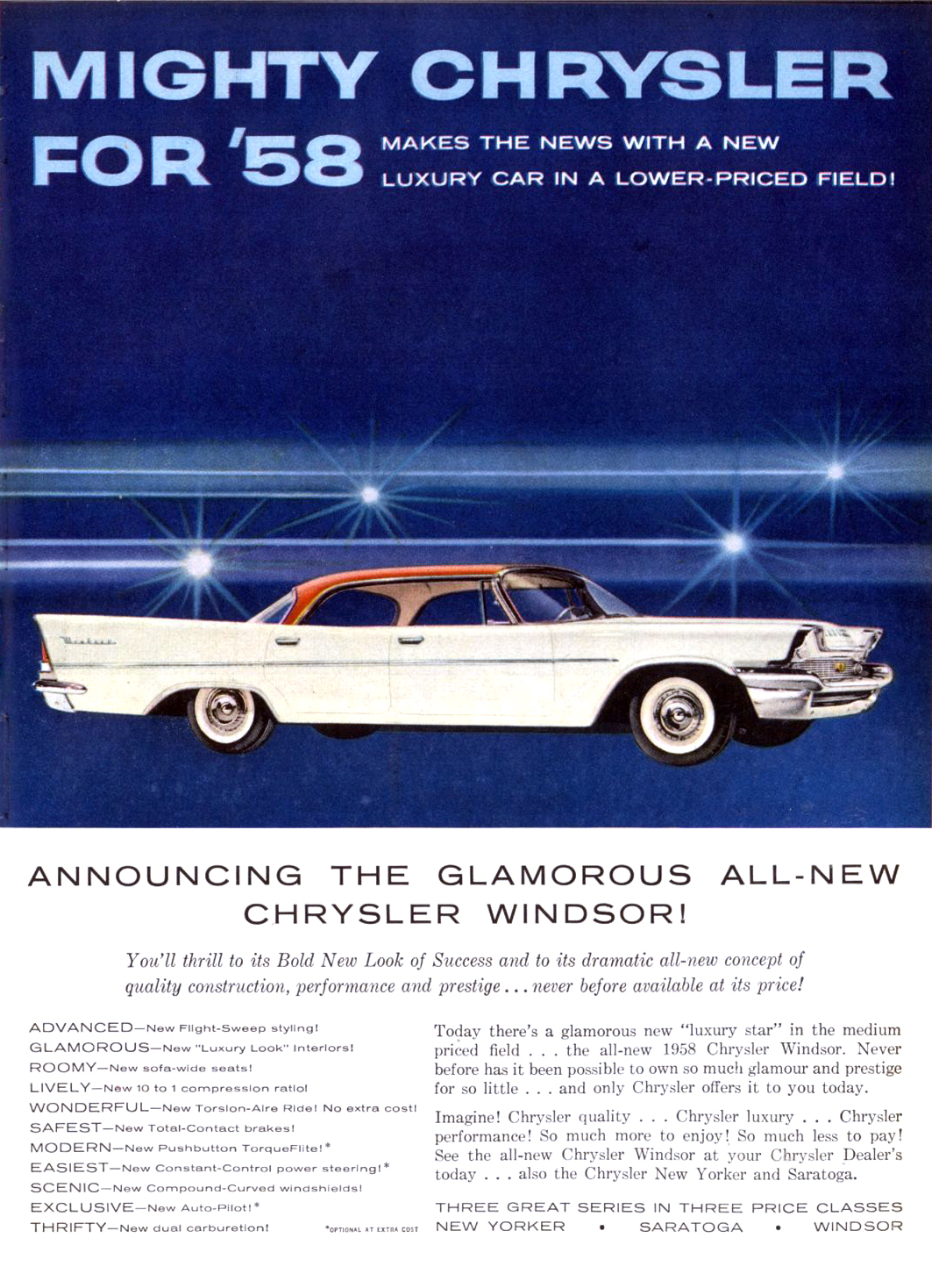 Chrysler Windsor Ad (November, 1957)