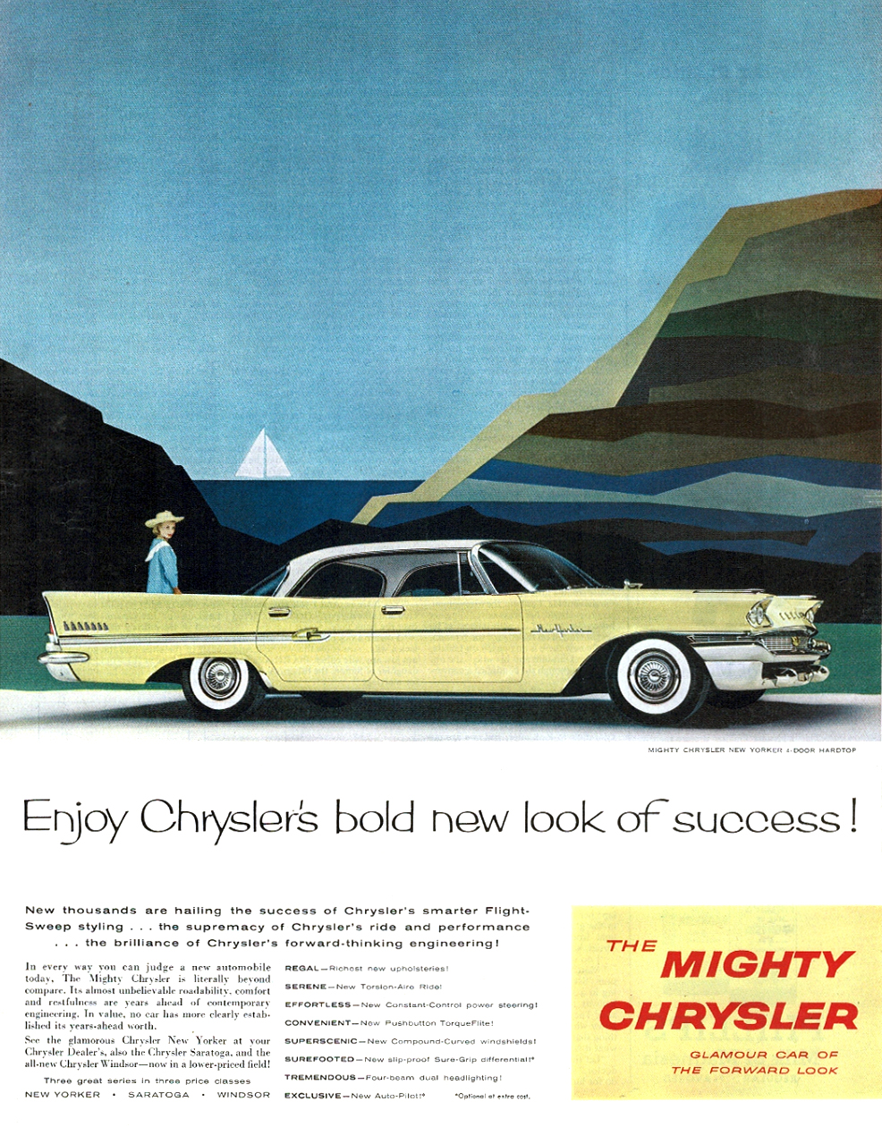Chrysler New Yorker 4-Door Hardtop Ad (January, 1958)