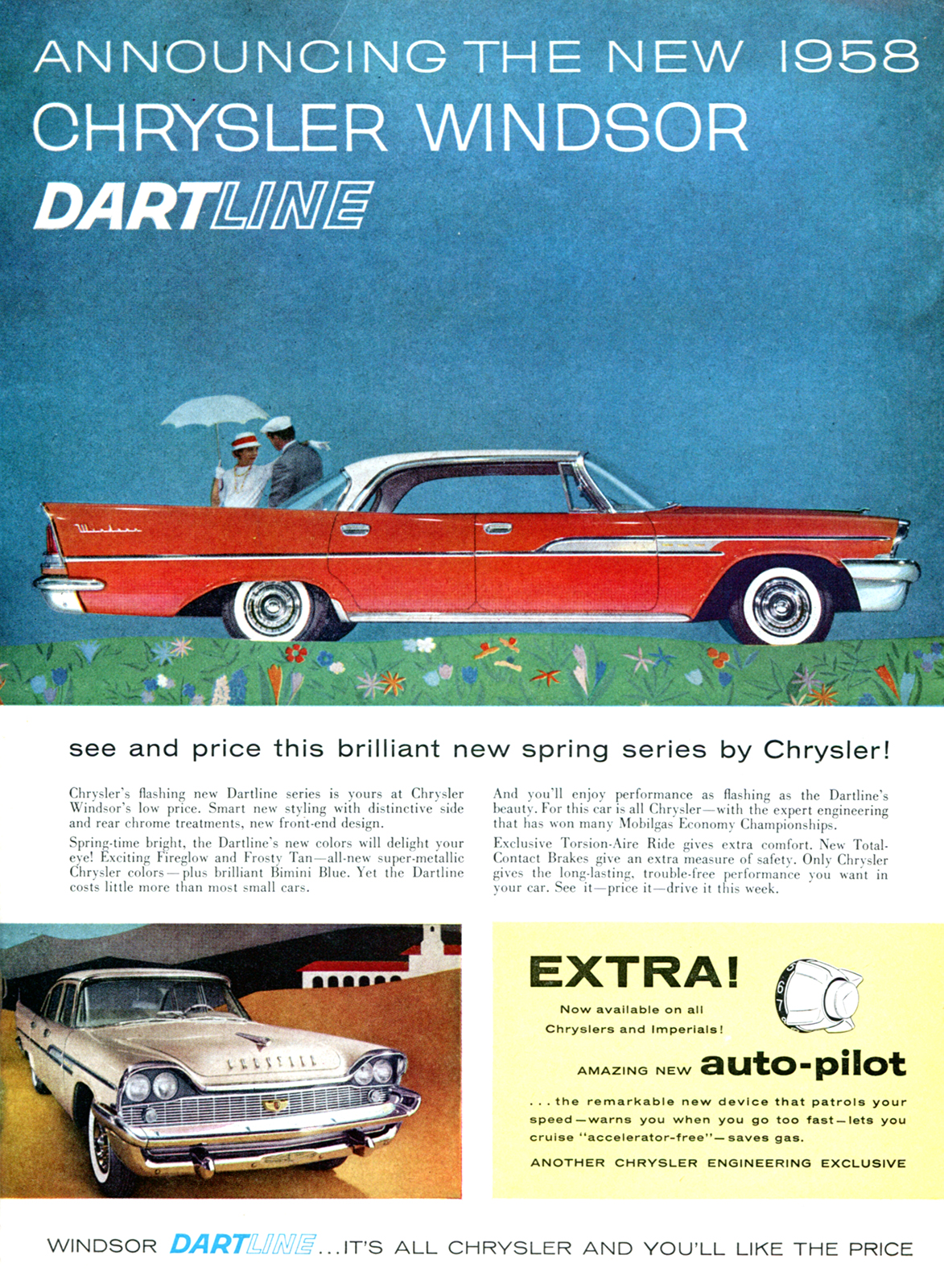 Chrysler Windsor Dartline Ad (April, 1958)