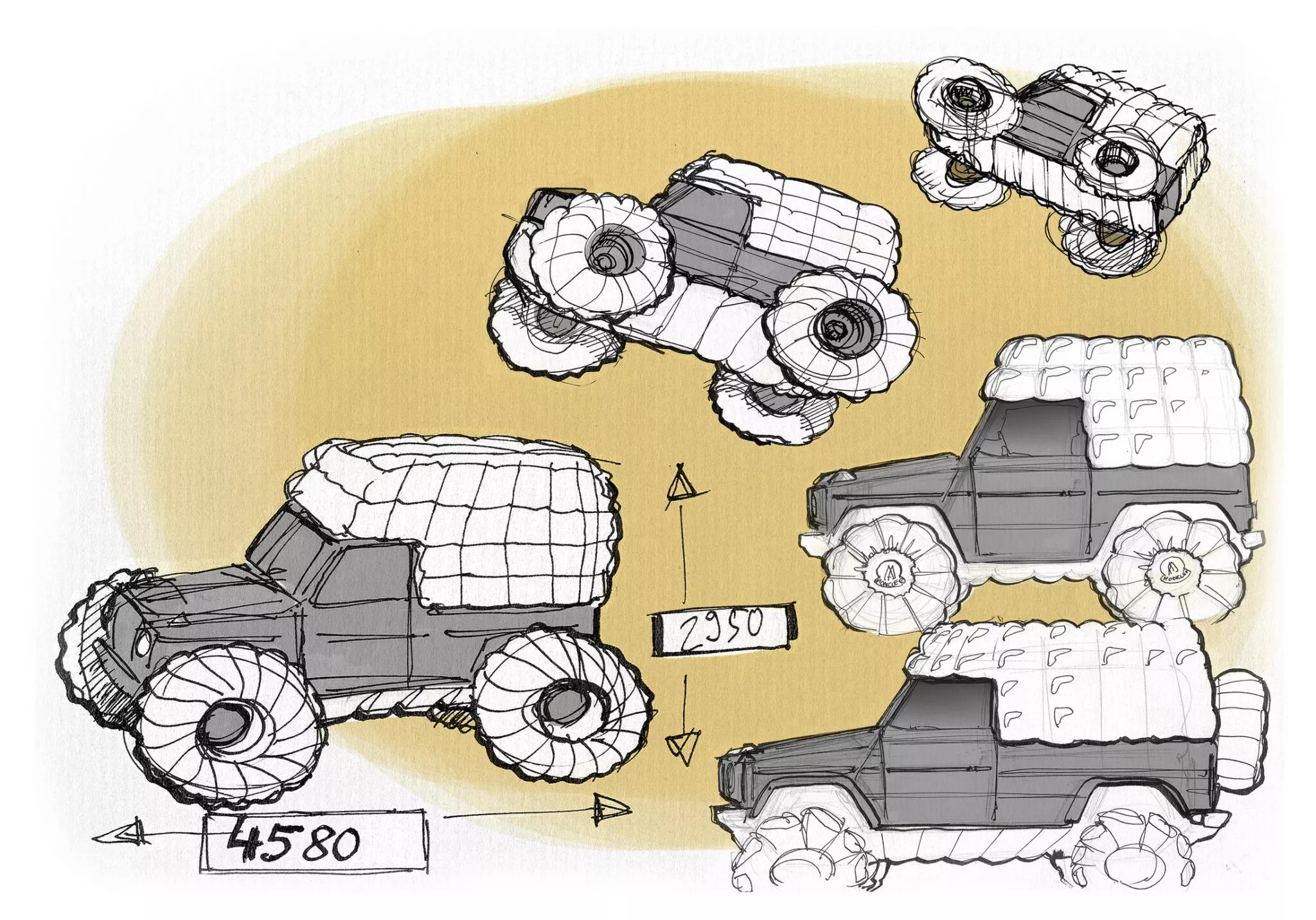Mercedes-Benz x Moncler Project Mondo G (2023) – Design Sketch