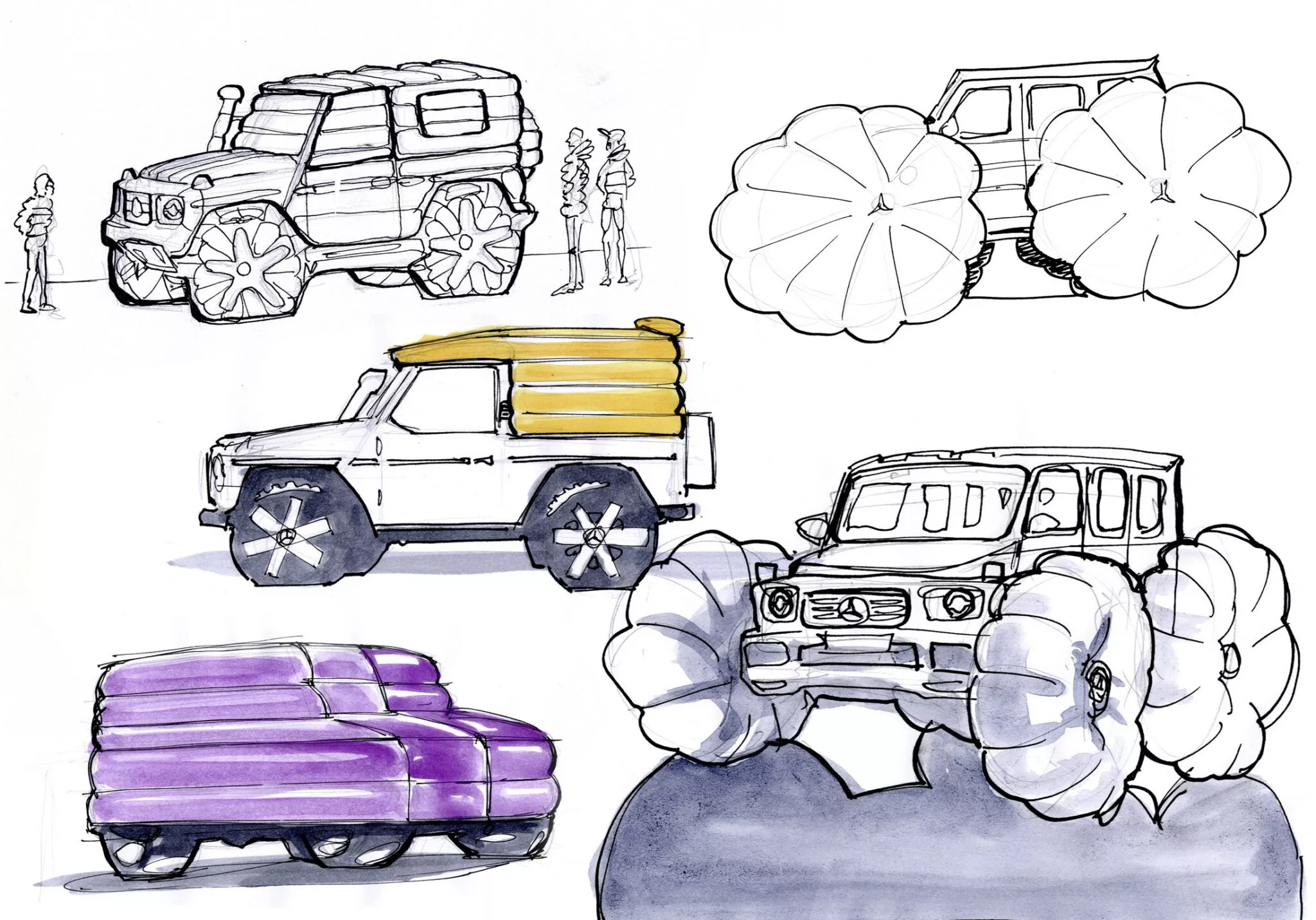 Mercedes-Benz x Moncler Project Mondo G (2023) – Design Sketch