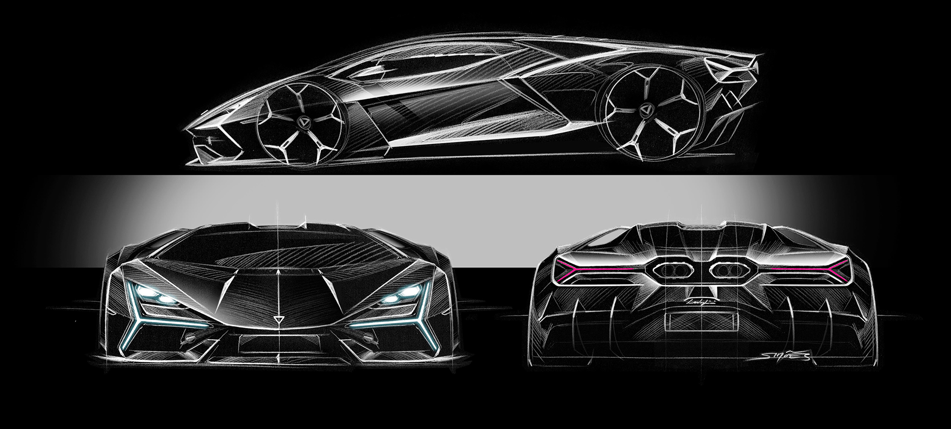 Lamborghini LB744 Revuelto (2023) – Design Sketch