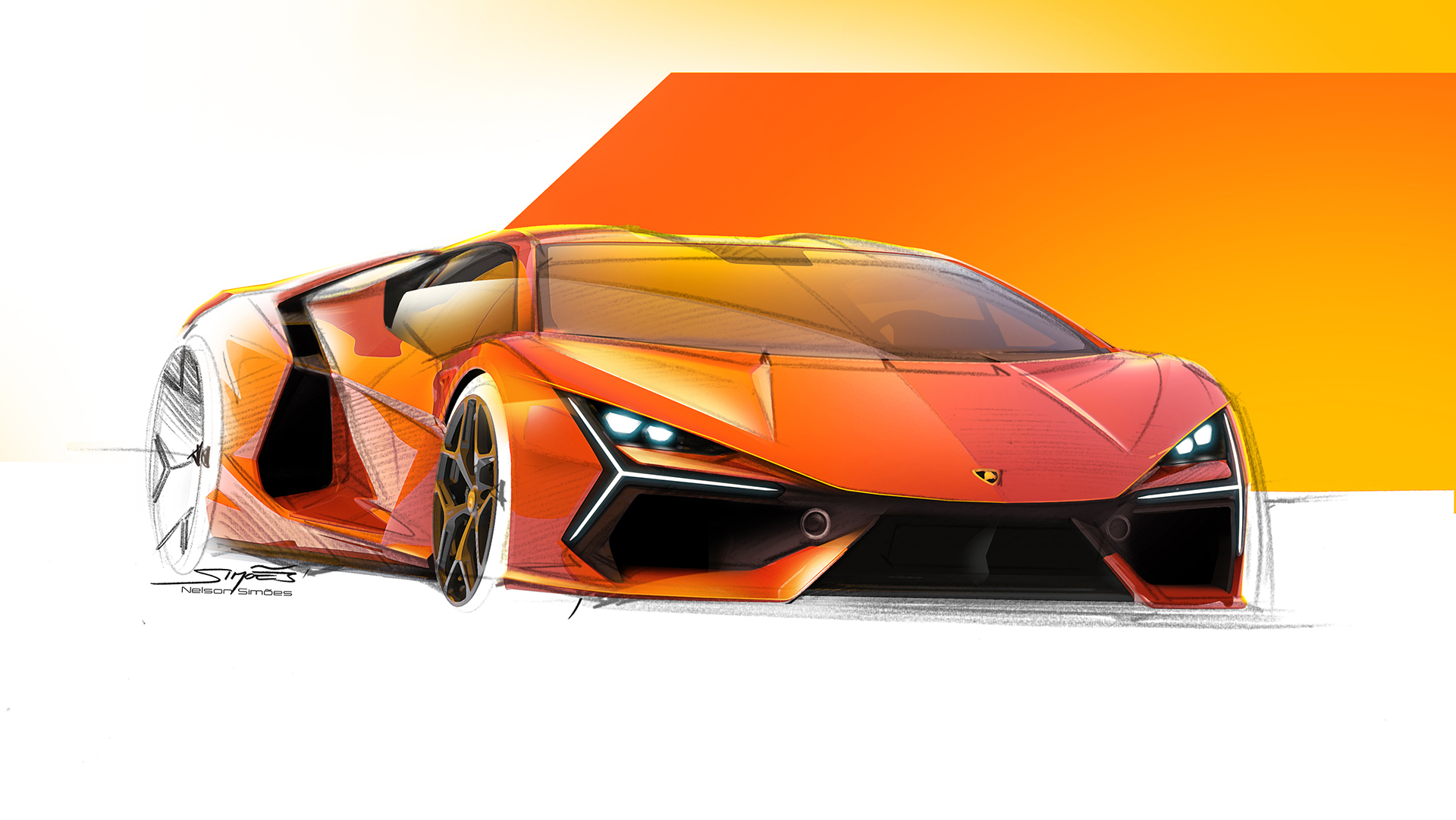 Lamborghini LB744 Revuelto (2023) – Design Sketch