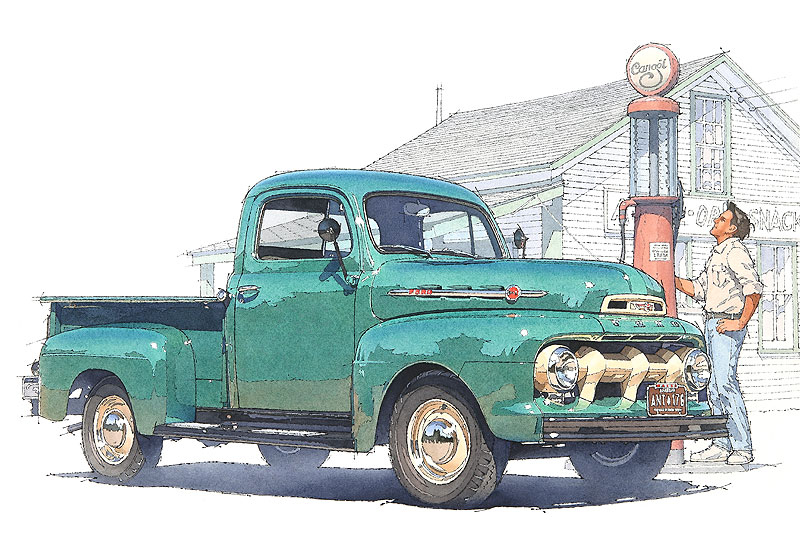 Ford F1 Pickup, 1952 – Illustrated by Kiyotaka Nagano