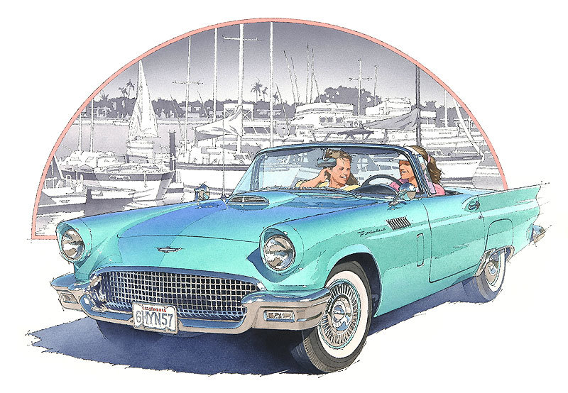 Ford Thunderbird, 1957 – Illustrated by Kiyotaka Nagano