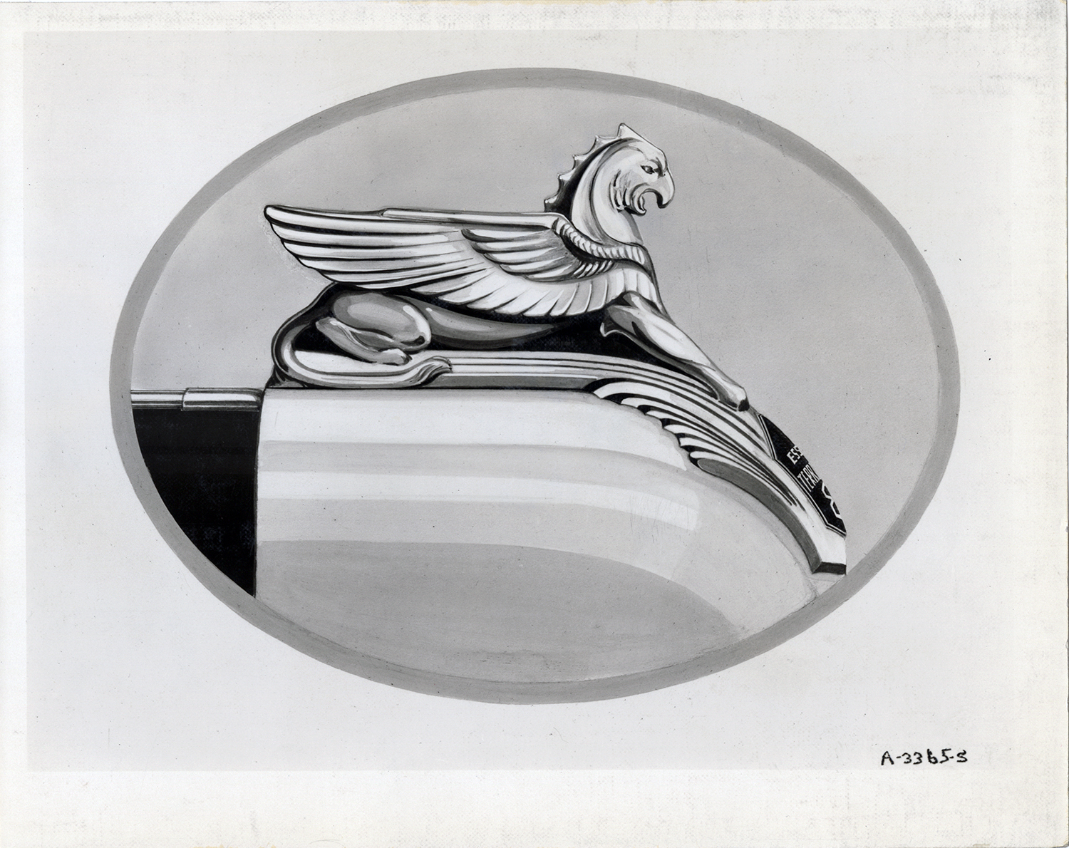 Gryphon radiator ornament for 1933 Hudson automobiles
