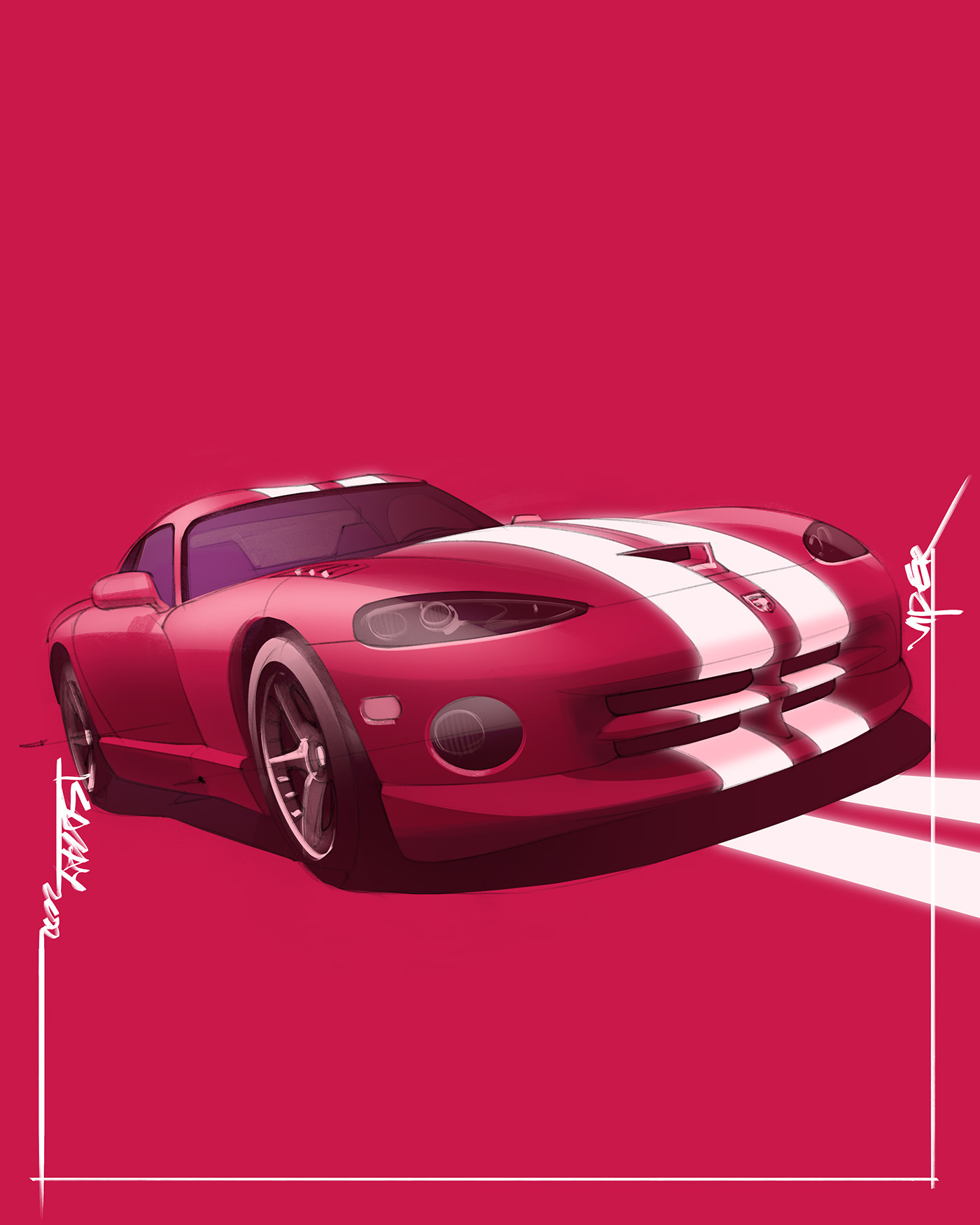 Dodge Viper GTS – Illustrated by Sajay Shinu