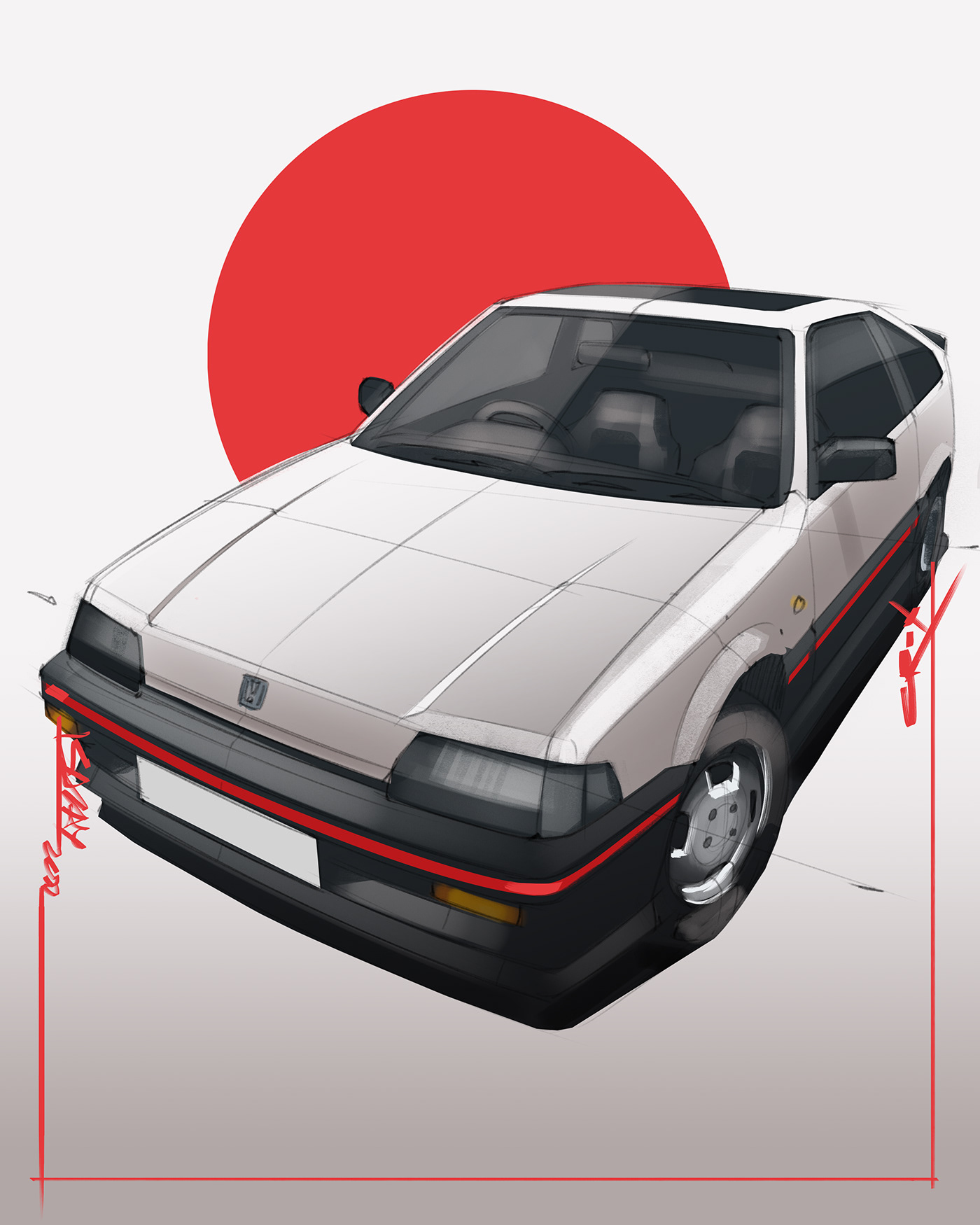 Honda CR-X – Illustrated by Sajay Shinu
