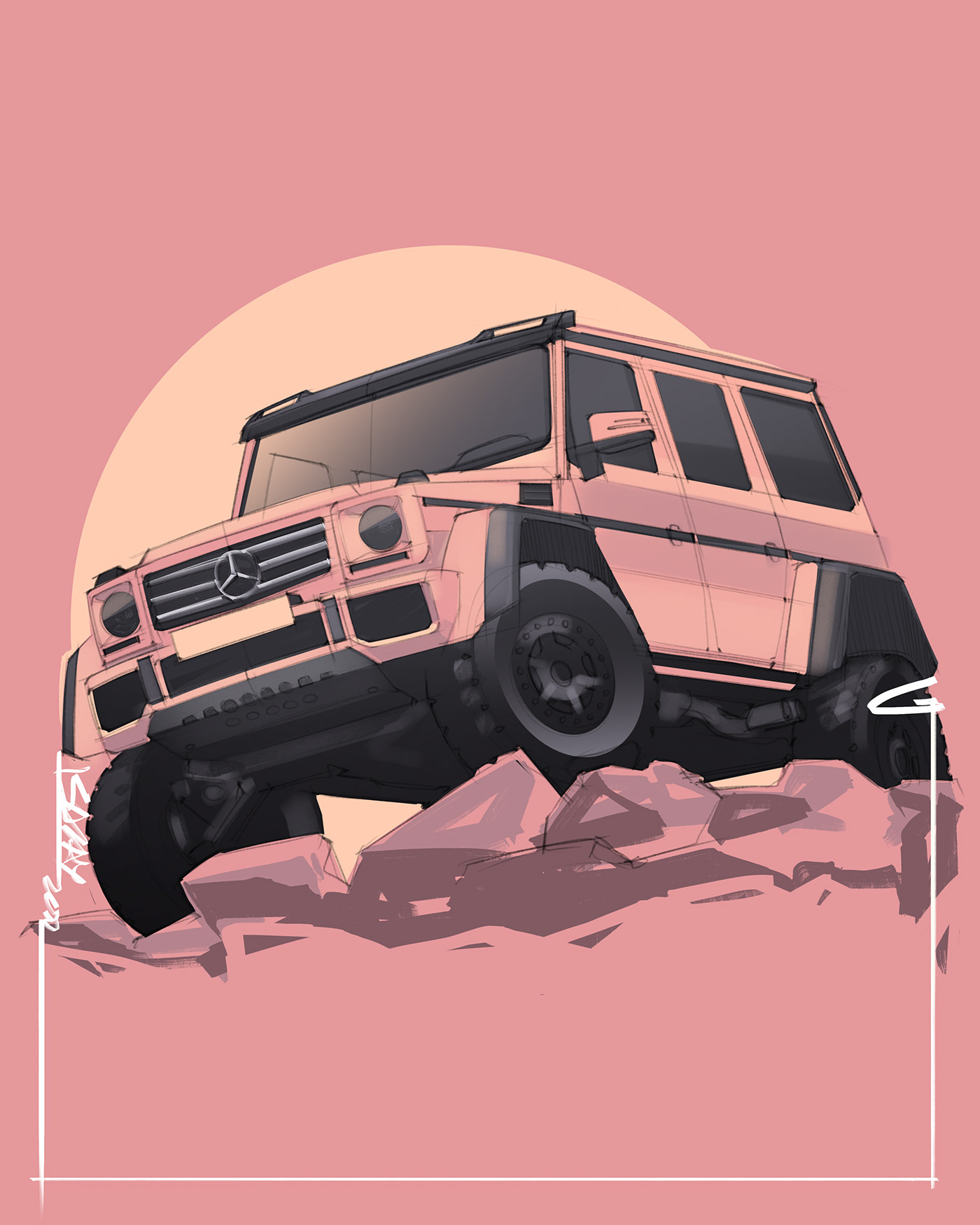 Mercedes-Benz G500 4x4² – Illustrated by Sajay Shinu