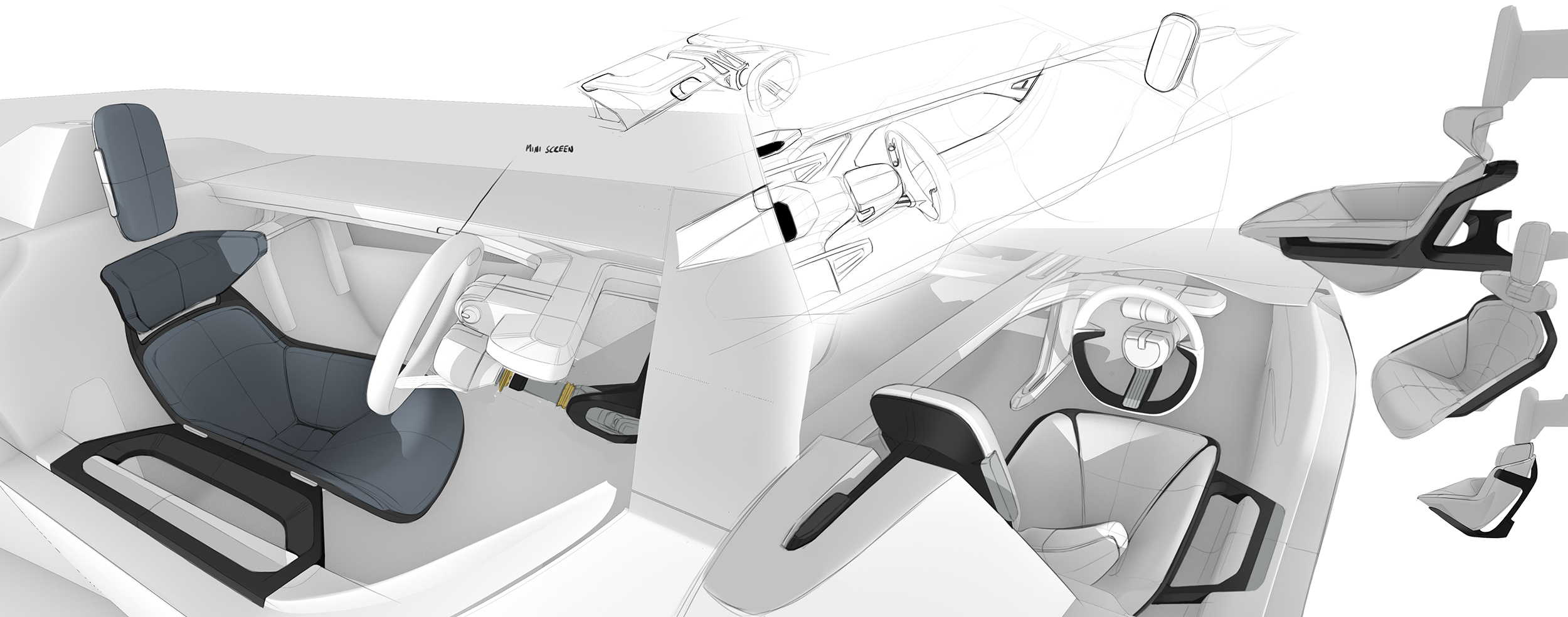 Triumph TR25 by Makkina (2023) – Design Sketches – Interior