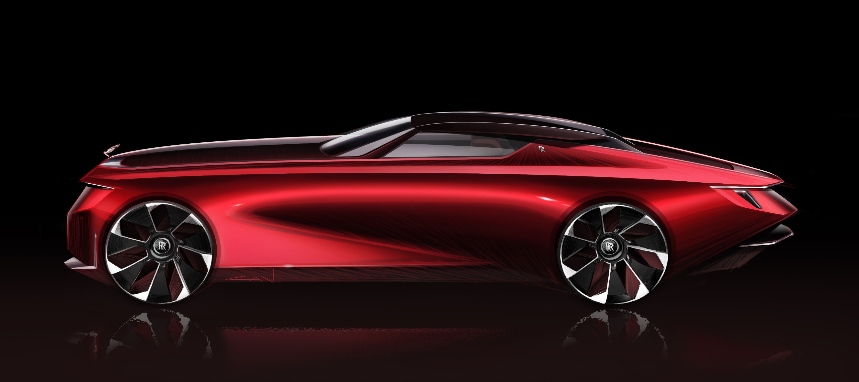 Rolls-Royce La Rose Noire Droptail (2023) – Design Sketch – Design Sketch