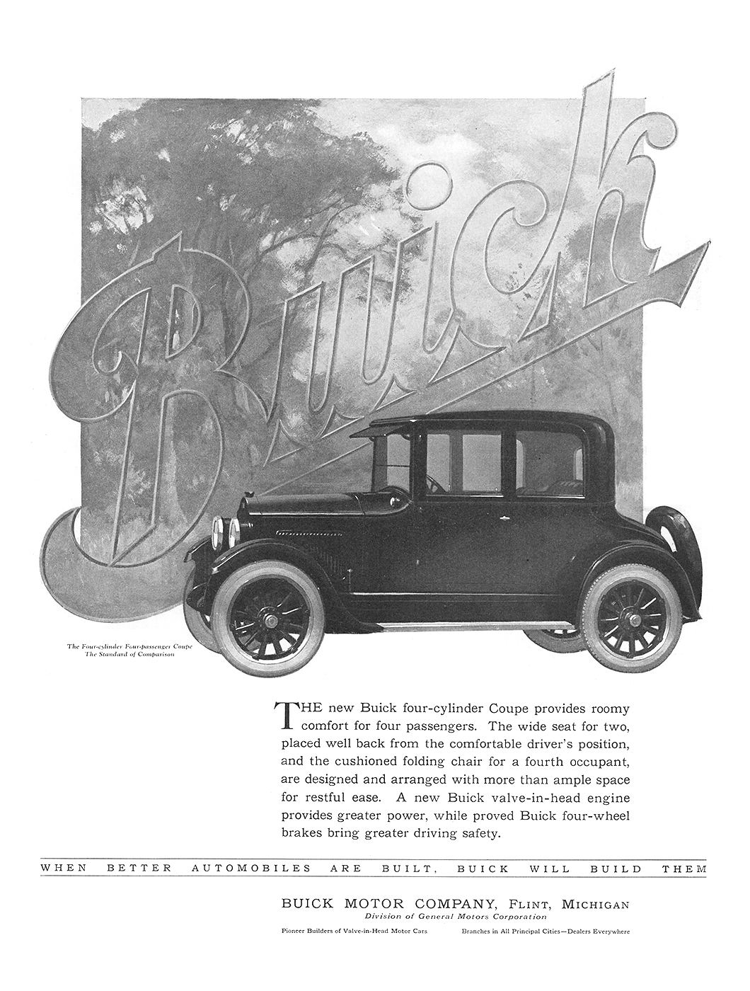 Buick Four-Cylinder Four-Passenger Coupe Ad (October, 1923)