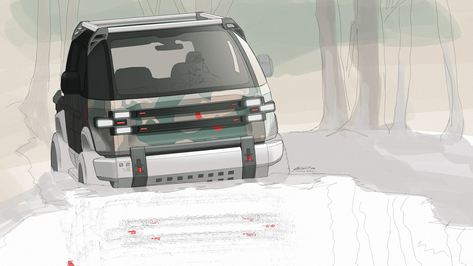 Canoo American Bulldog (2023): Design Sketch