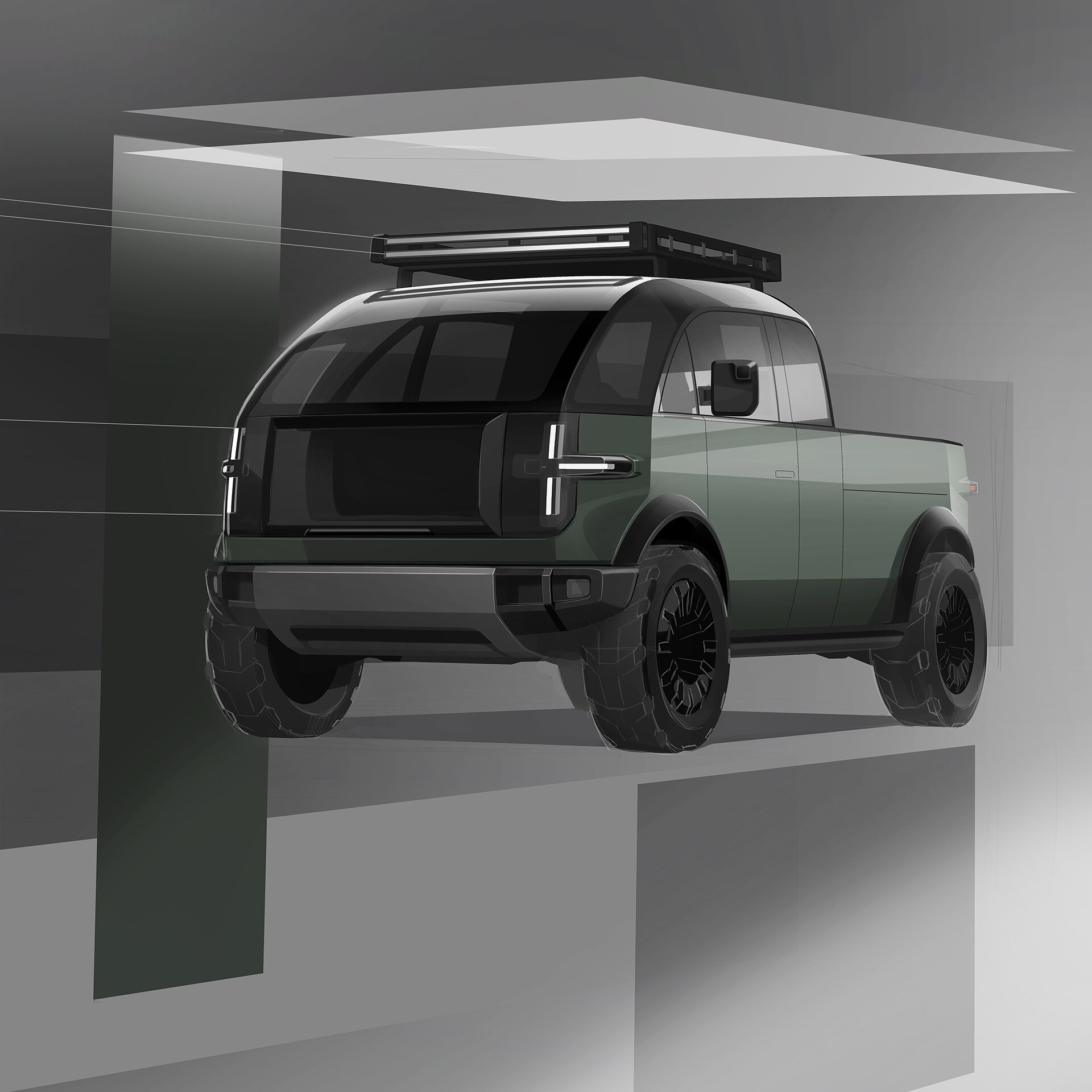 Canoo Pickup Truck (2021) – Design Sketch