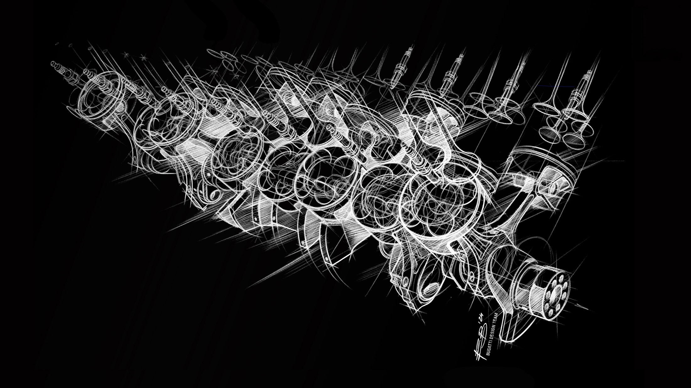 Bugatti Tourbillon (2026) – Design Sketch – Engine