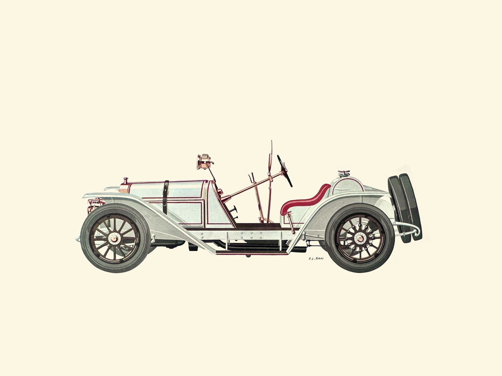1911 Mercer Raceabout – Illustrated by Fabio Luigi Rapi