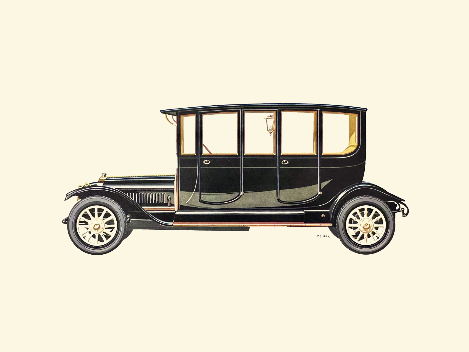 1915 White 60 HP Sedan – Illustrated by Fabio Luigi Rapi