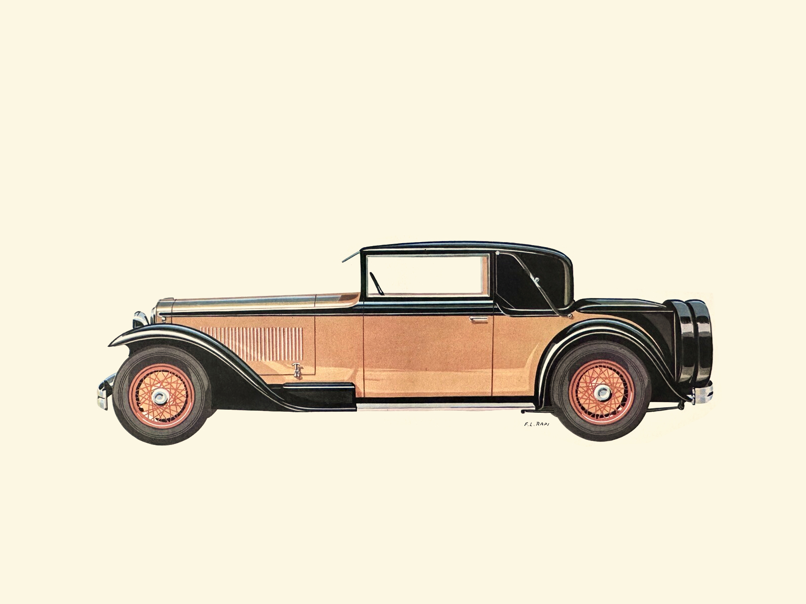 1933 Lancia Dilambda Faux Cabriolet (Pinin Farina) – Illustrated by Fabio Luigi Rapi
