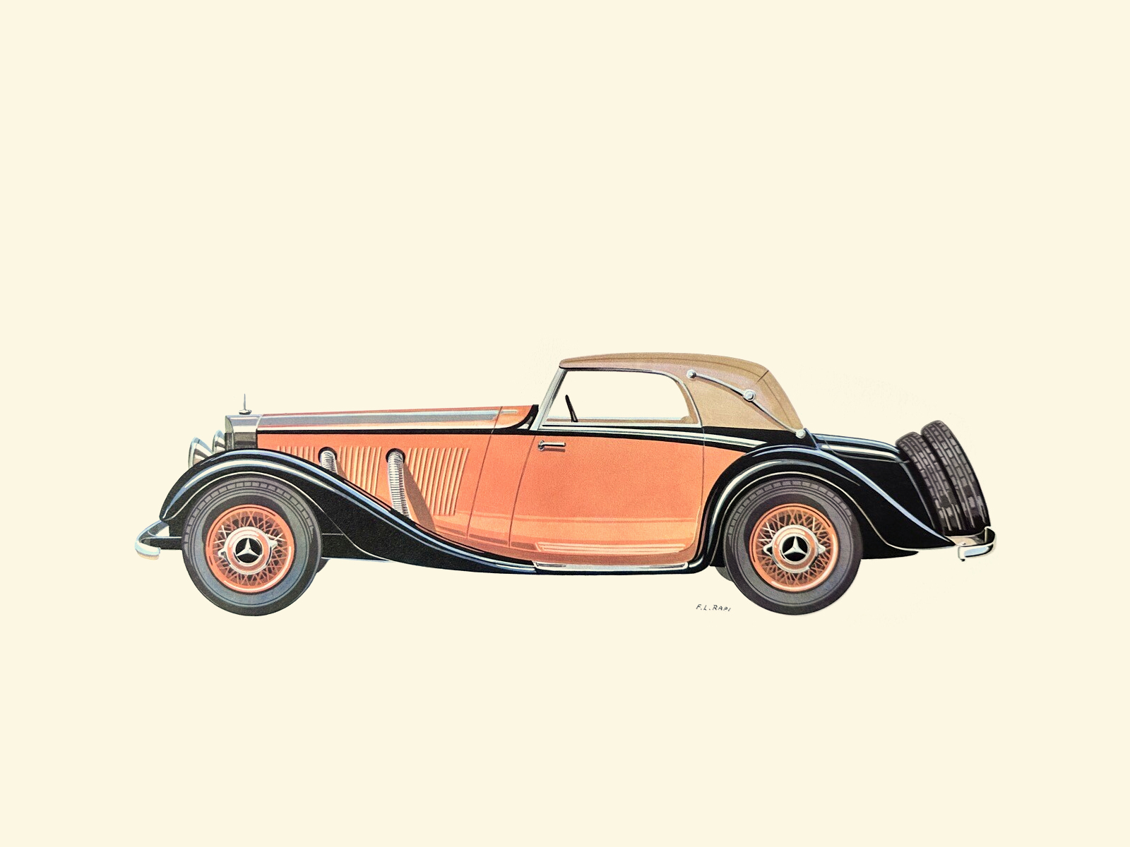 1935 Mercedes-Benz 380 – Illustrated by Fabio Luigi Rapi