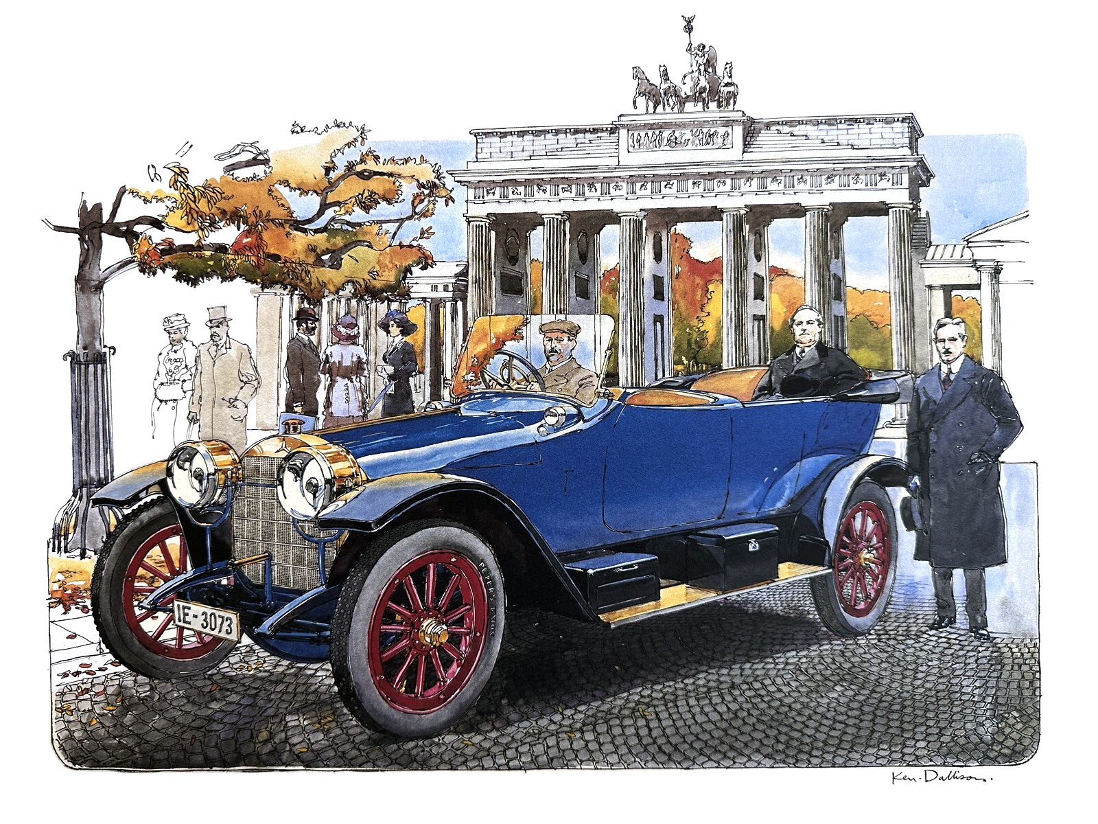 Mercedes 50-Horsepower Phaeton (1913): Illustrated by Ken Dallison