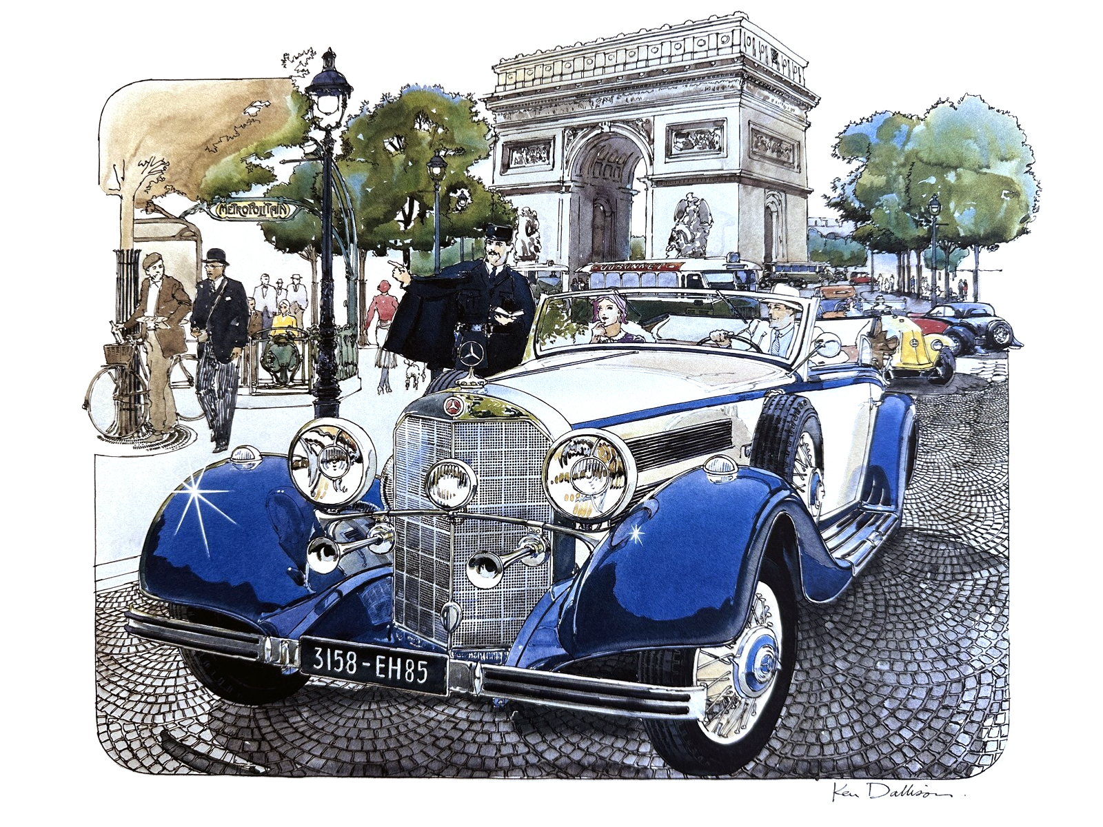 Mercedes-Benz 540K Roadster (1936-1937): Illustrated by Ken Dallison