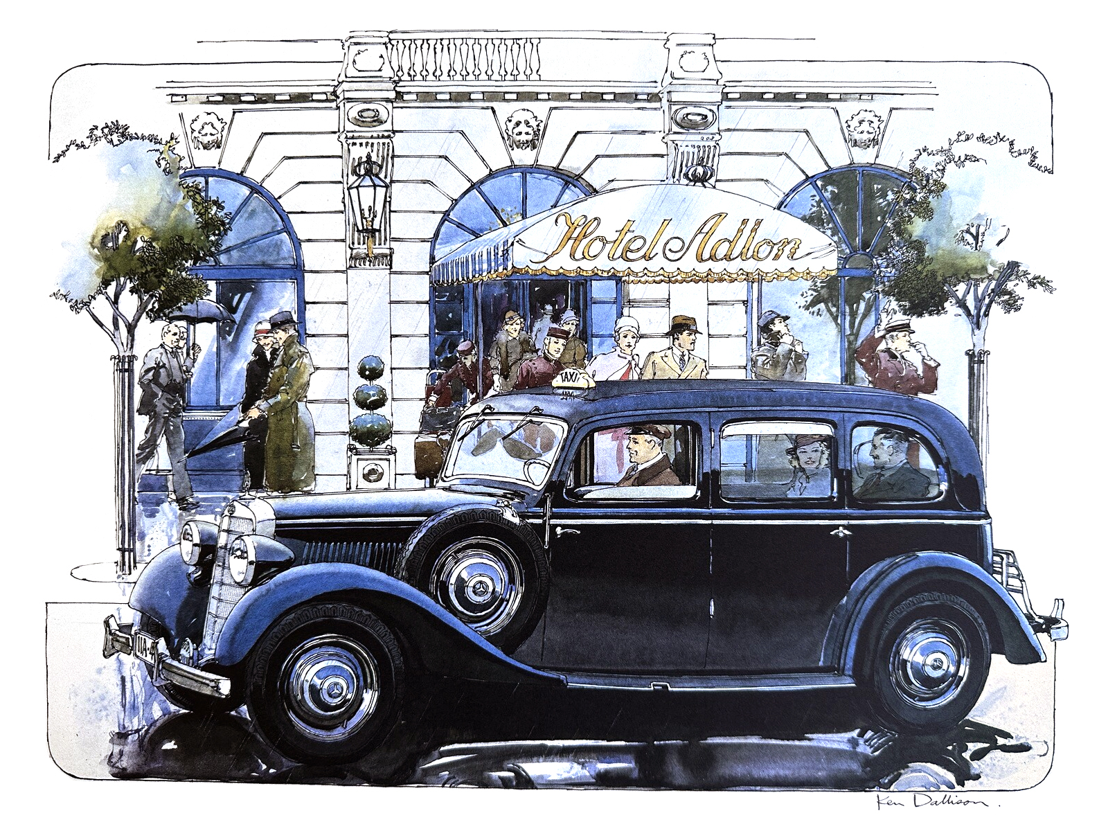 Mercedes-Benz 260D – First Diesel Production Car (1936): Illustrated by Ken Dallison