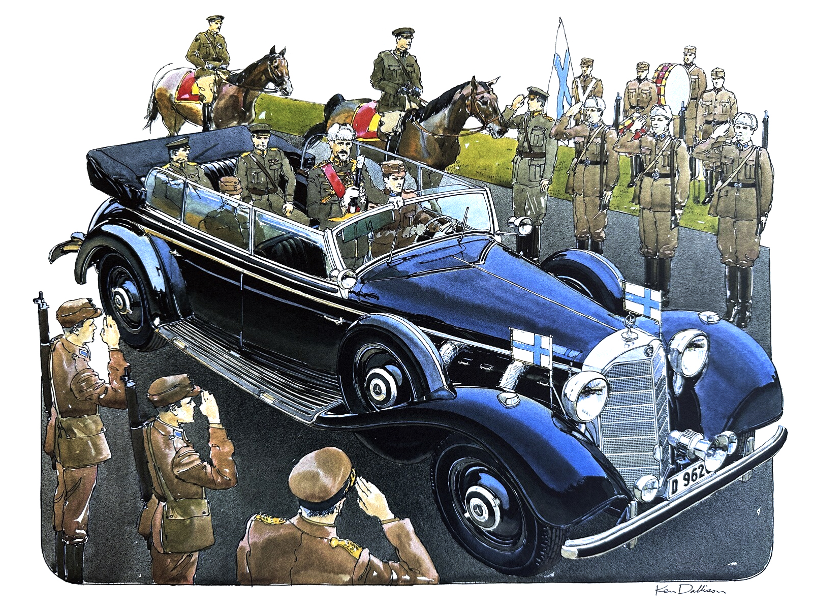 Mercedes-Benz 770 – Field Marshal Mannerheim's "Grosser Mercedes" (1939): Illustrated by Ken Dallison