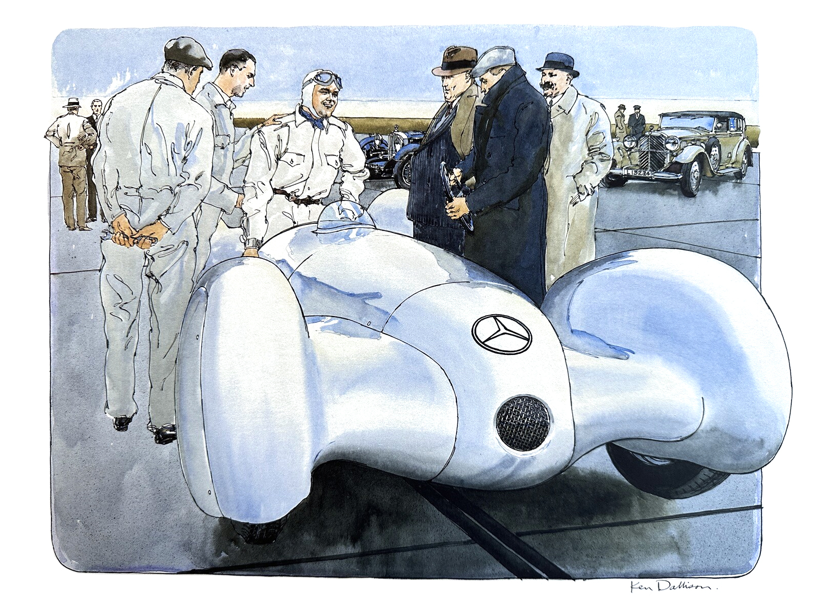 Mercedes-Benz W154 – Caracciola's Dessau Record Car (1939): Illustrated by Ken Dallison