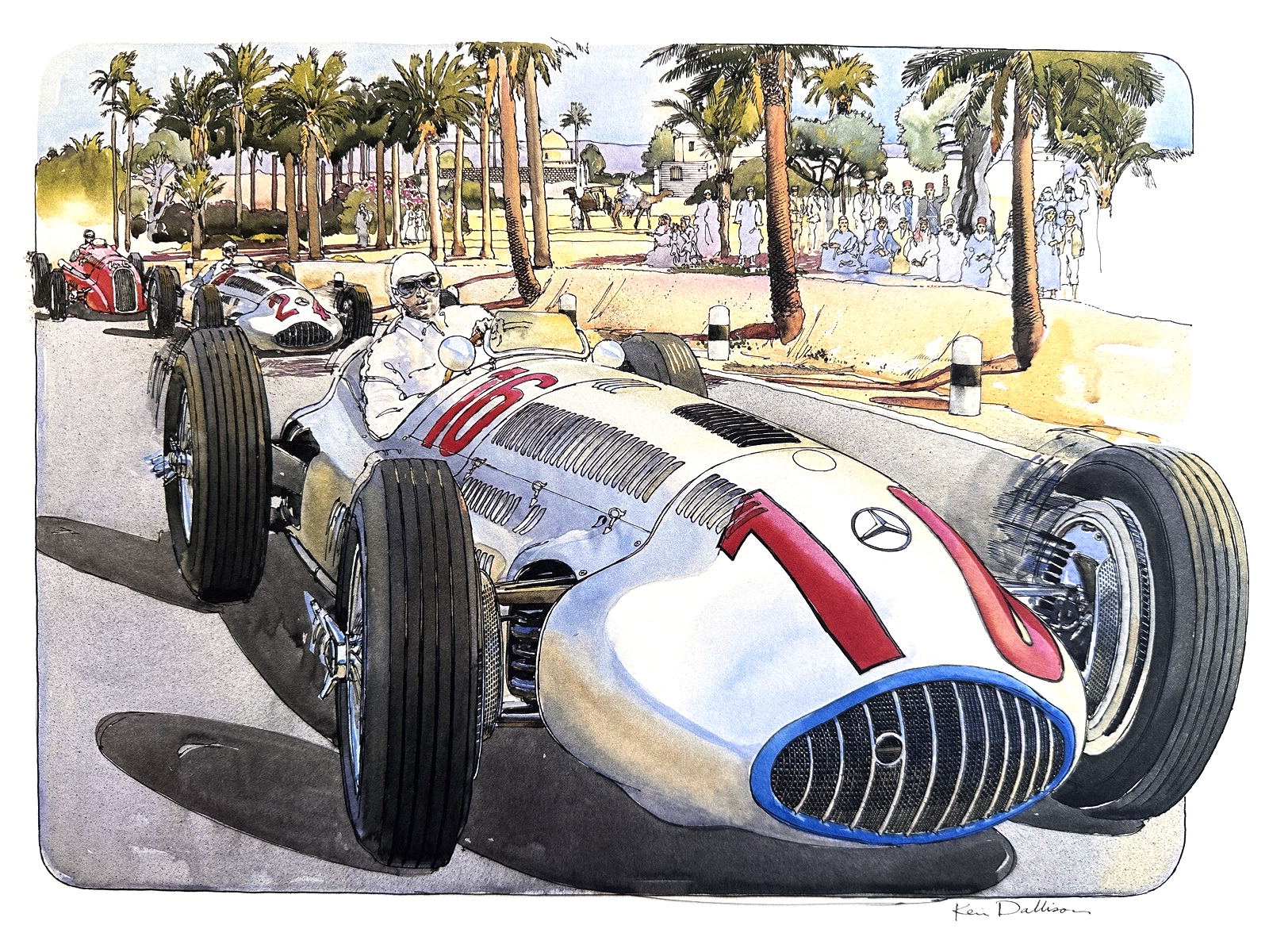 Mercedes-Benz W165 – Lang Wins Tripoli Grand Prix (1939): Illustrated by Ken Dallison