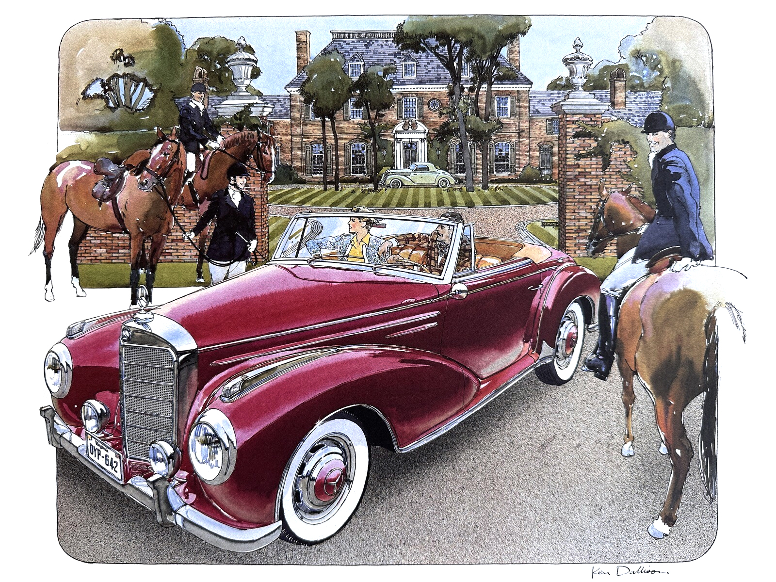 Mercedes-Benz 300Sc Cabriolet – Clark Gable (1955-1958): Illustrated by Ken Dallison