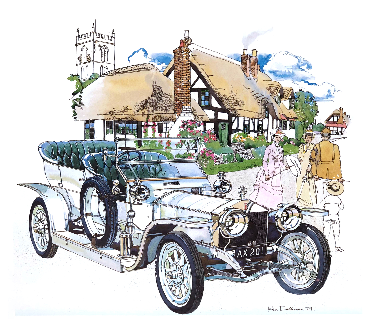 Rolls-Royce 40/50 H.P. "Silver Ghost": Illustrated by Ken Dallison