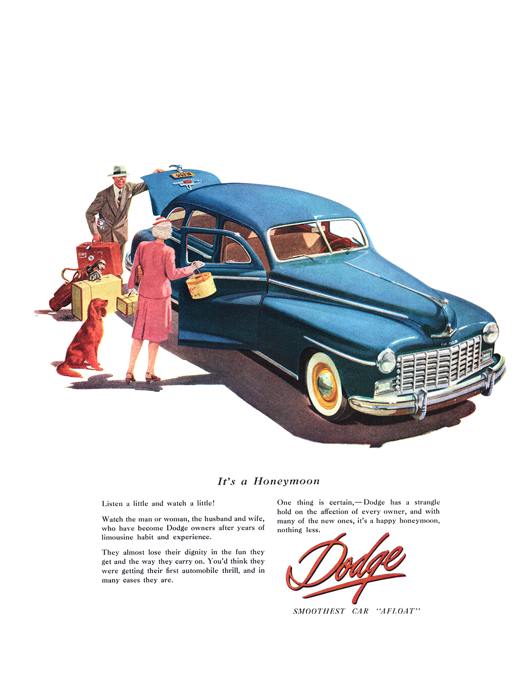 Dodge Four-Door Sedan Ad (September, 1947) – It's a Honeymoon